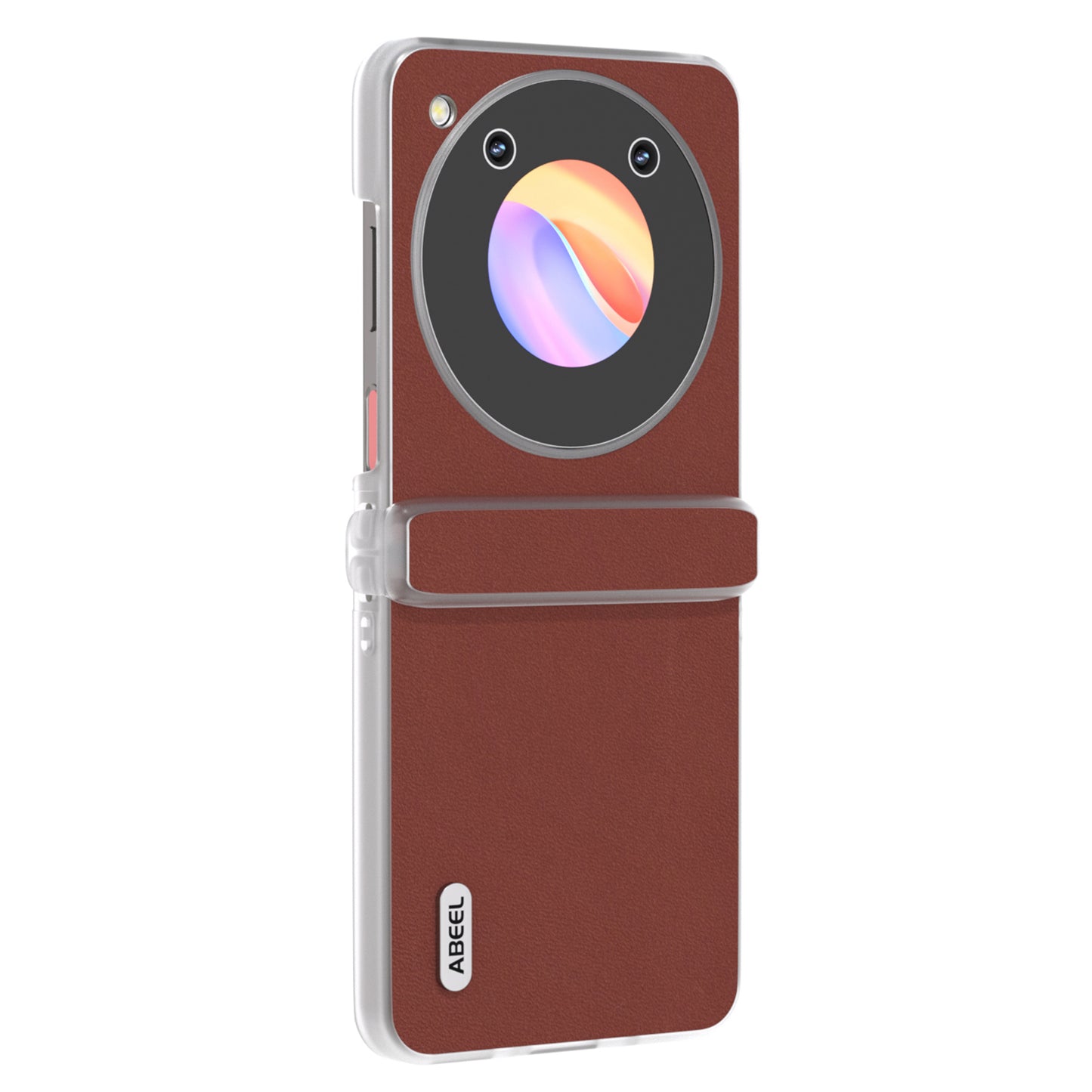 ABEEL For ZTE nubia Flip 5G / Libero Flip Case Cowhide Leather Soft Silk PC Phone Cover with Matte Edge - Brown