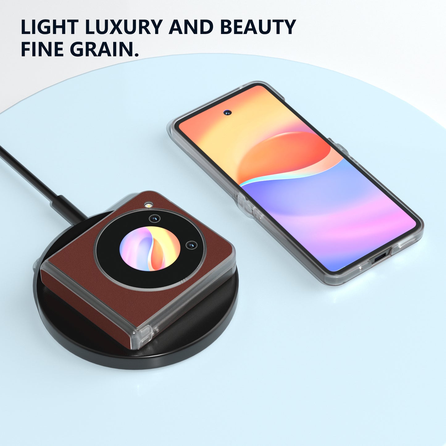 ABEEL For ZTE nubia Flip 5G / Libero Flip Case Cowhide Leather Soft Silk PC Phone Cover with Matte Edge - Brown