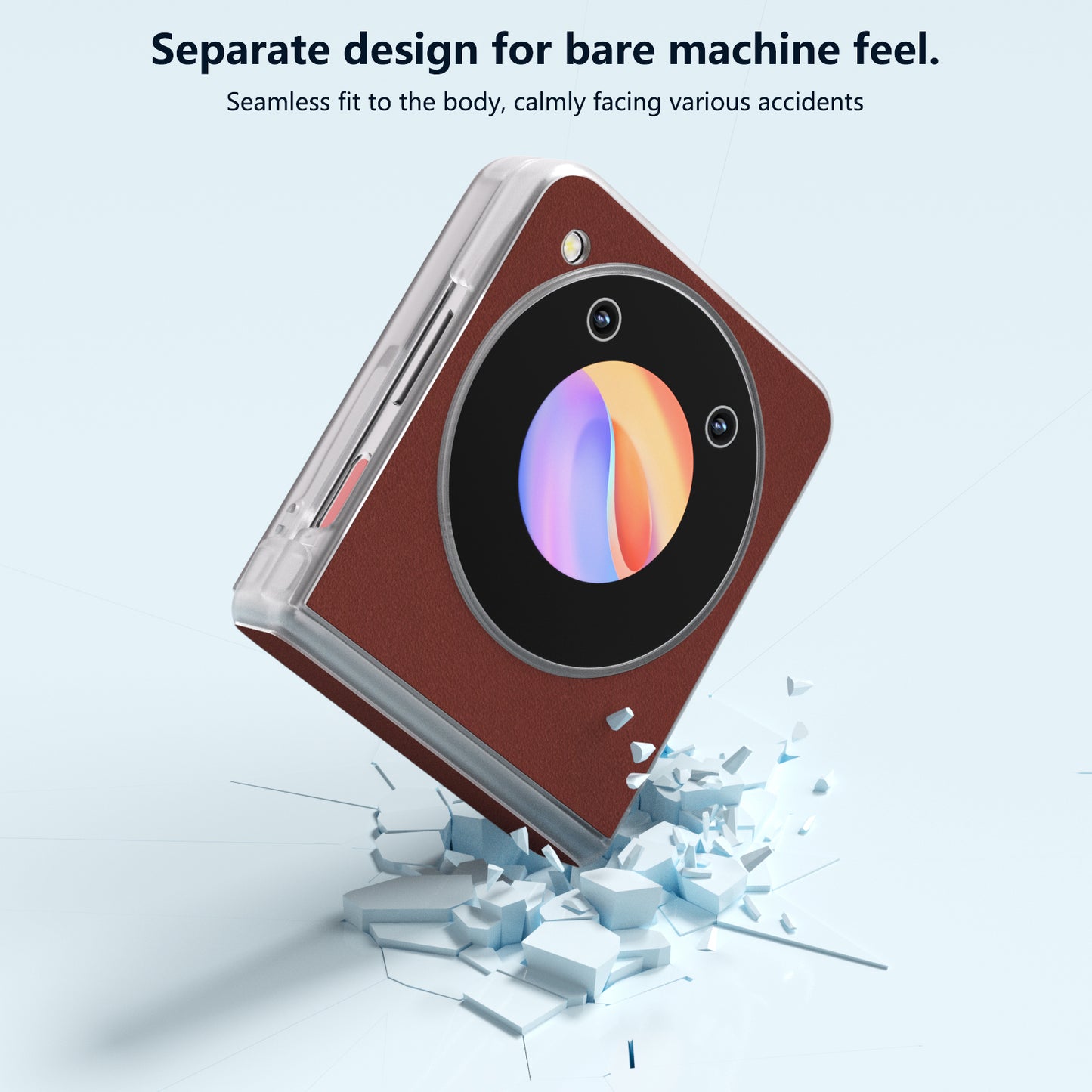 ABEEL For ZTE nubia Flip 5G / Libero Flip Case Cowhide Leather Soft Silk PC Phone Cover with Matte Edge - Brown