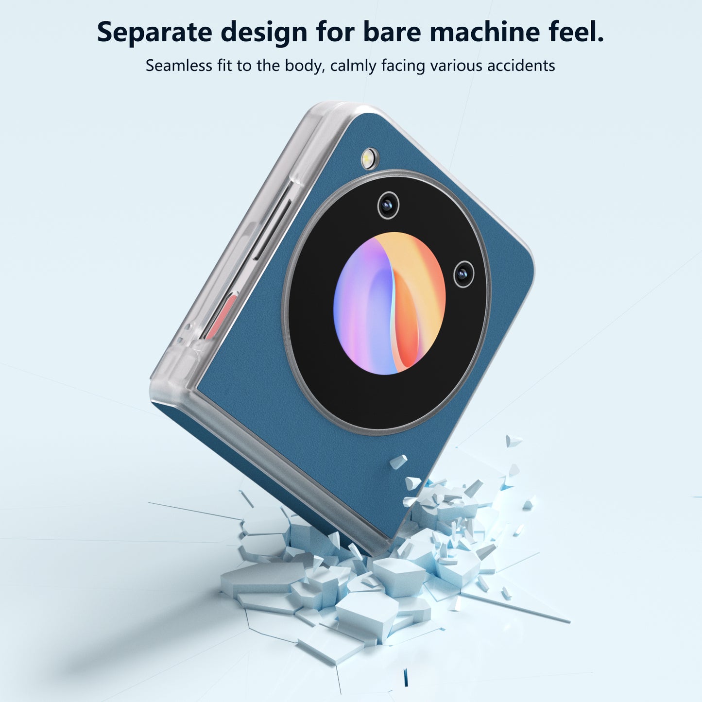 ABEEL For ZTE nubia Flip 5G / Libero Flip Case Cowhide Leather Soft Silk PC Phone Cover with Matte Edge - Blue