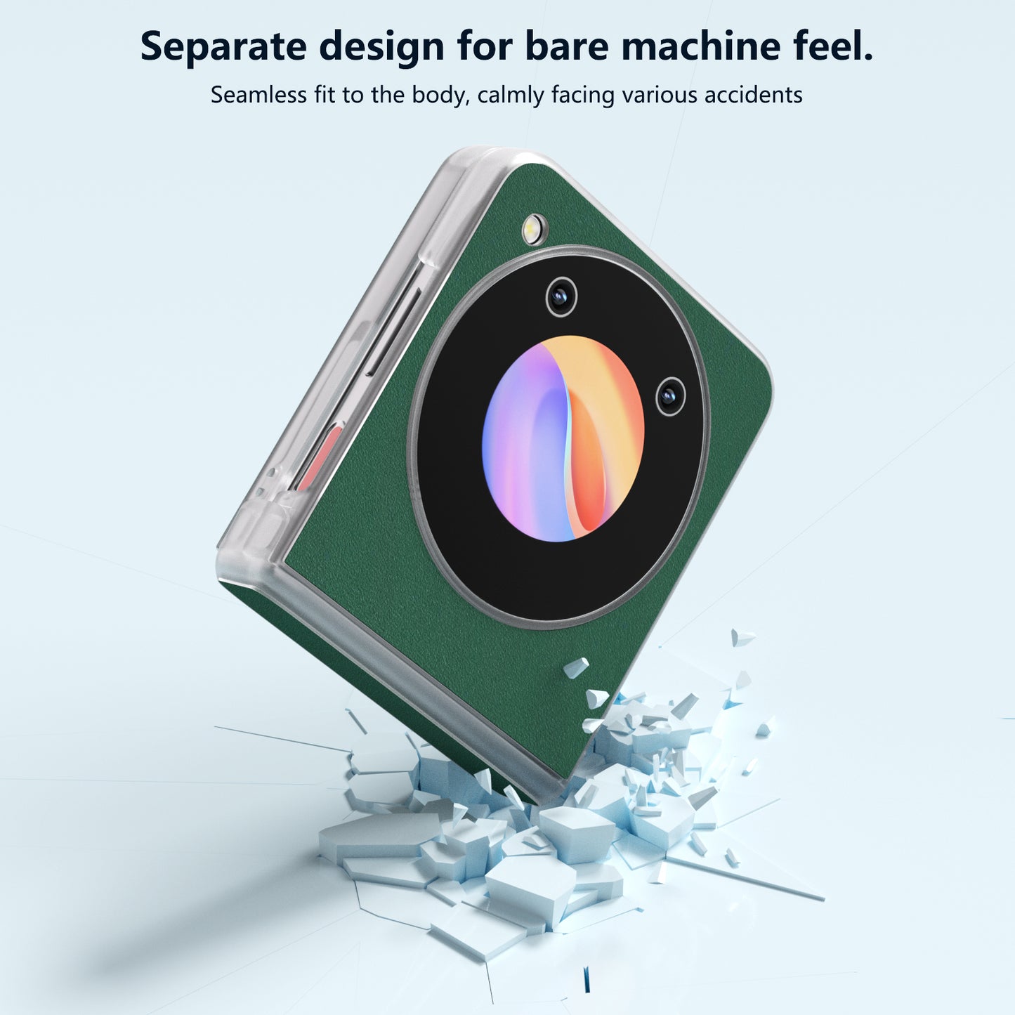 ABEEL For ZTE nubia Flip 5G / Libero Flip Case Cowhide Leather Soft Silk PC Phone Cover with Matte Edge - Green