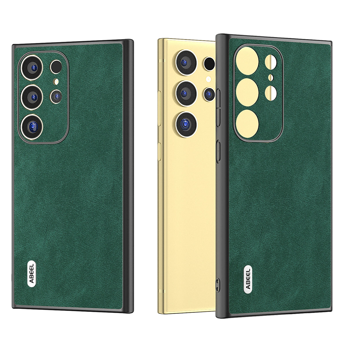 ABEEL For Samsung Galaxy S24 Ultra Case Slim Fit PU Leather+PC Phone Cover - Green