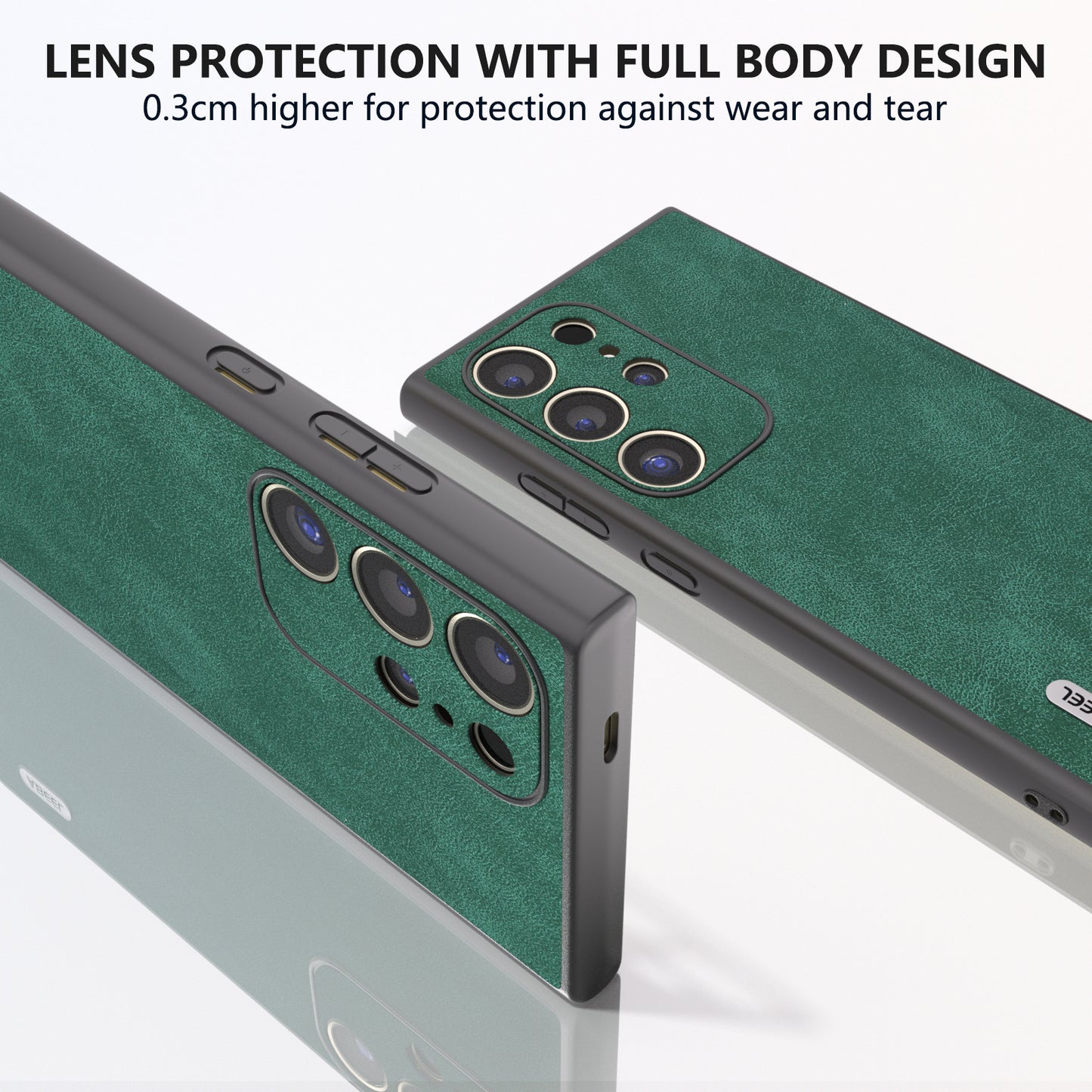 ABEEL For Samsung Galaxy S24 Ultra Case Slim Fit PU Leather+PC Phone Cover - Green