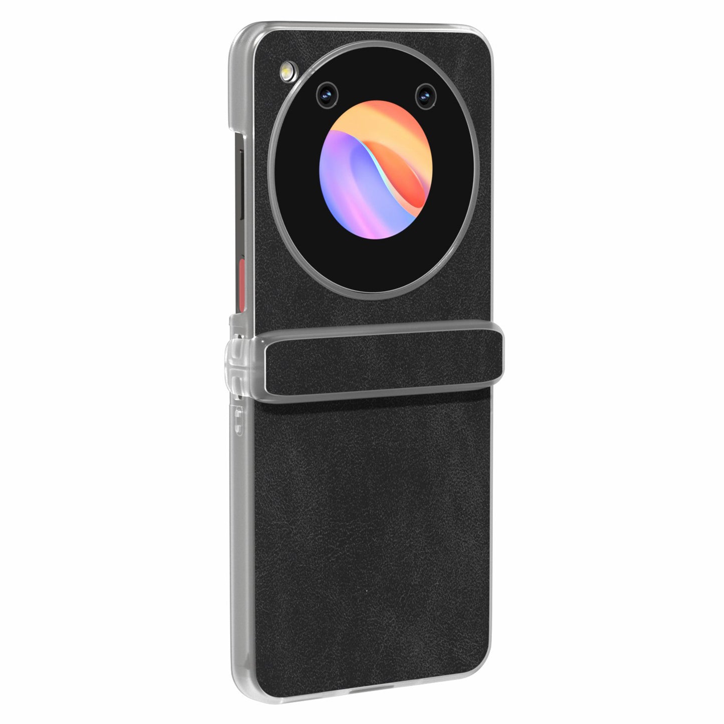 For ZTE Libero Flip Case PU Leather Coated PC Matte Edge Anti-slip Phone Cover - Black