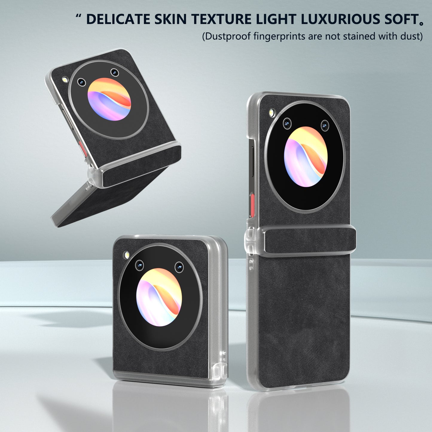 For ZTE Libero Flip Case PU Leather Coated PC Matte Edge Anti-slip Phone Cover - Black