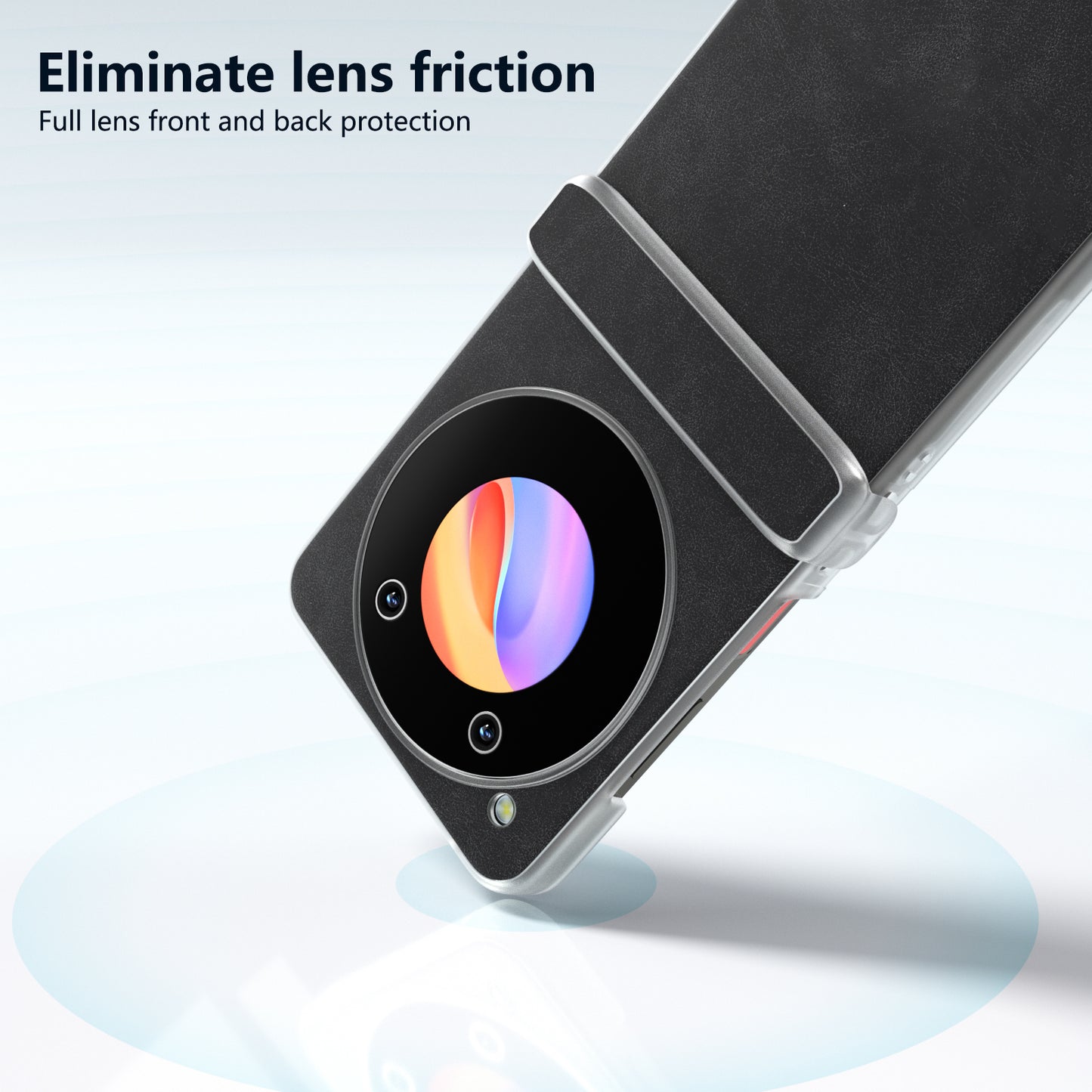 For ZTE Libero Flip Case PU Leather Coated PC Matte Edge Anti-slip Phone Cover - Black