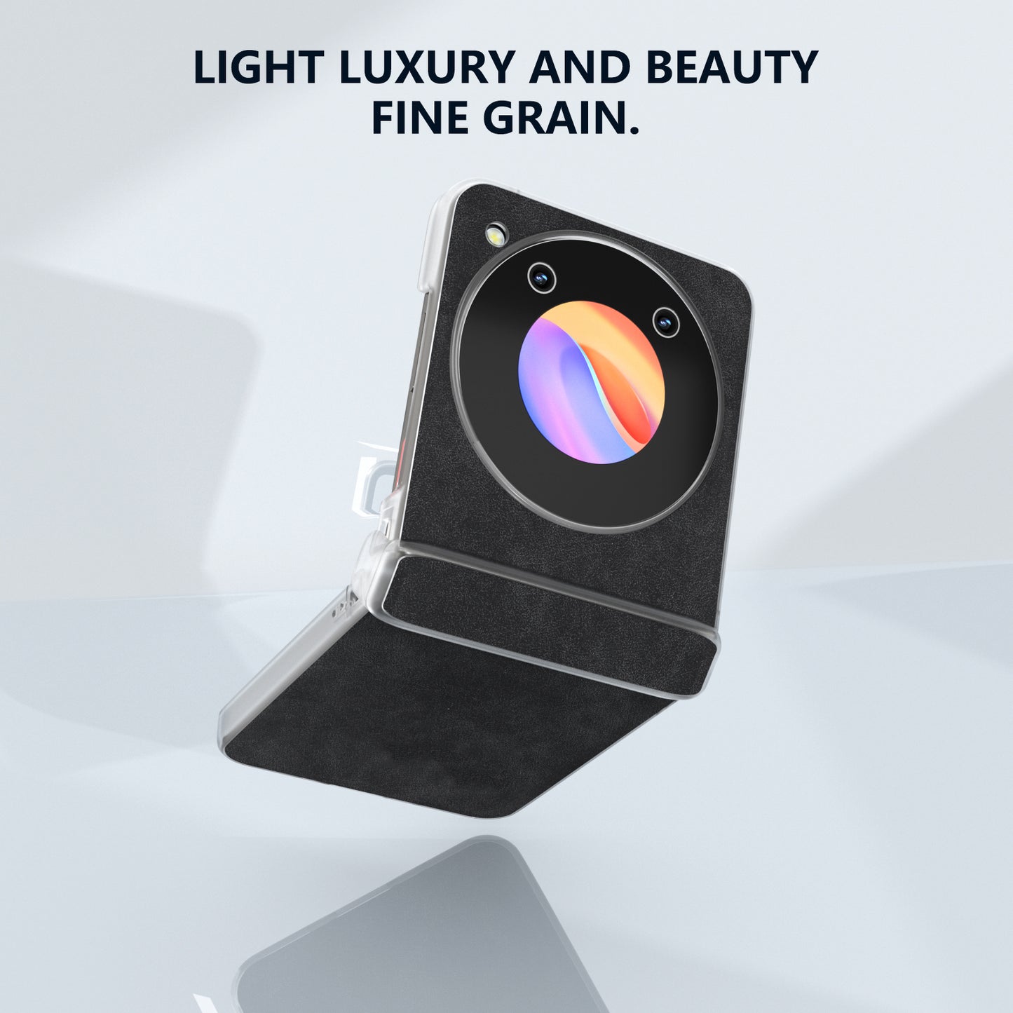 For ZTE Libero Flip Case PU Leather Coated PC Matte Edge Anti-slip Phone Cover - Black