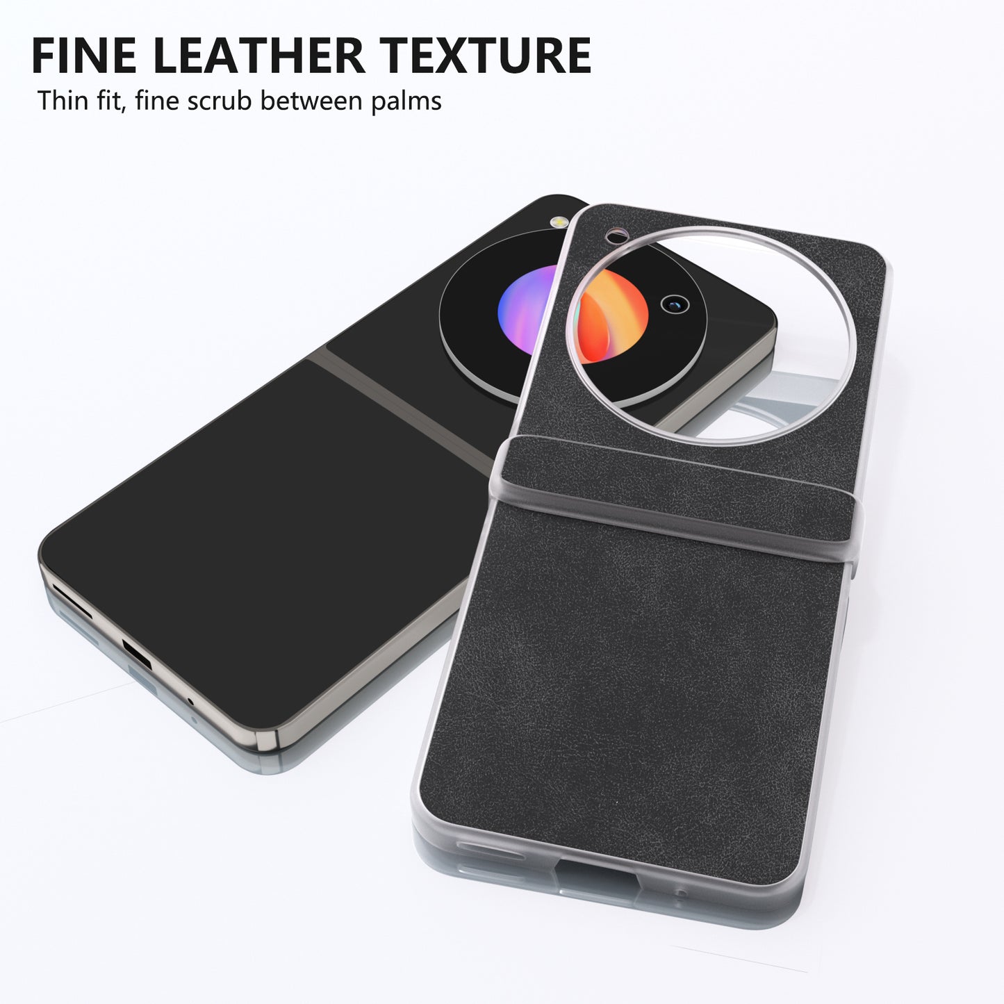For ZTE Libero Flip Case PU Leather Coated PC Matte Edge Anti-slip Phone Cover - Black