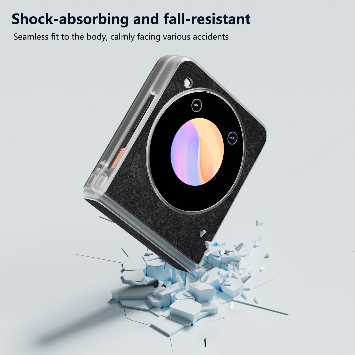 For ZTE Libero Flip Case PU Leather Coated PC Matte Edge Anti-slip Phone Cover - Black