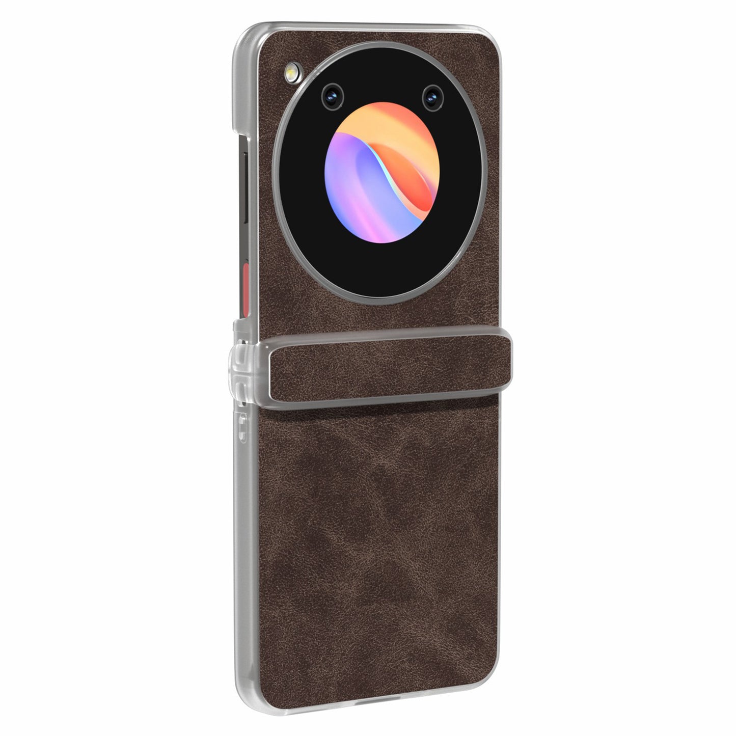 For ZTE Libero Flip Case PU Leather Coated PC Matte Edge Anti-slip Phone Cover - Coffee
