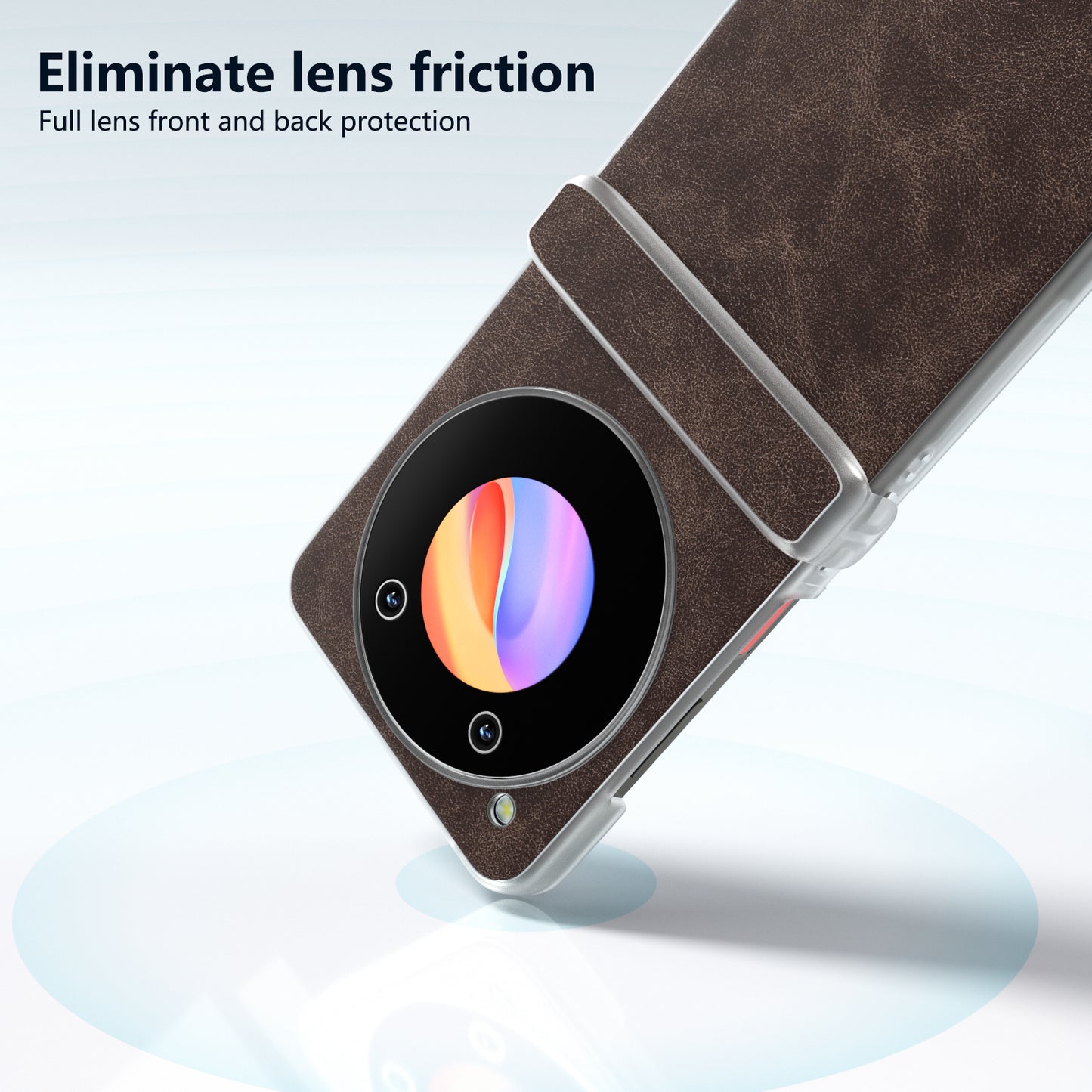 For ZTE Libero Flip Case PU Leather Coated PC Matte Edge Anti-slip Phone Cover - Coffee