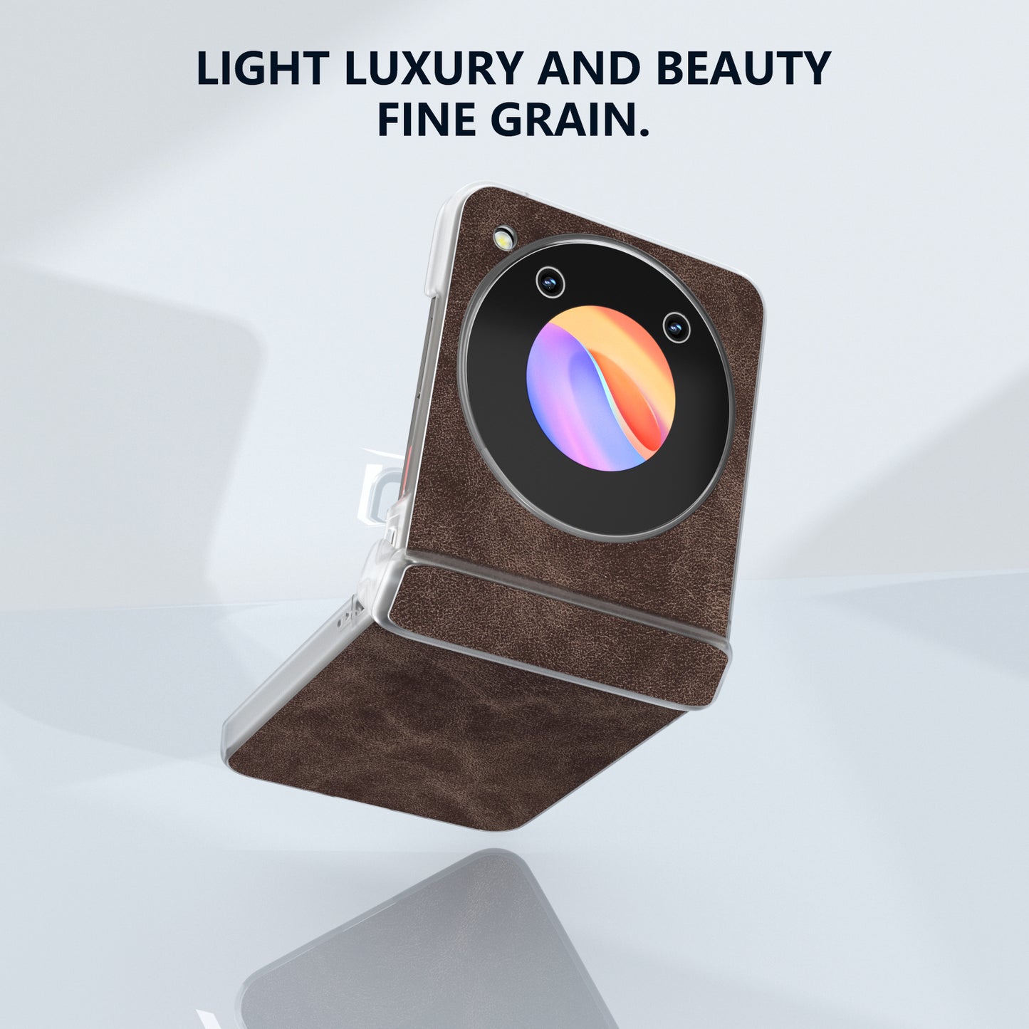 For ZTE Libero Flip Case PU Leather Coated PC Matte Edge Anti-slip Phone Cover - Coffee