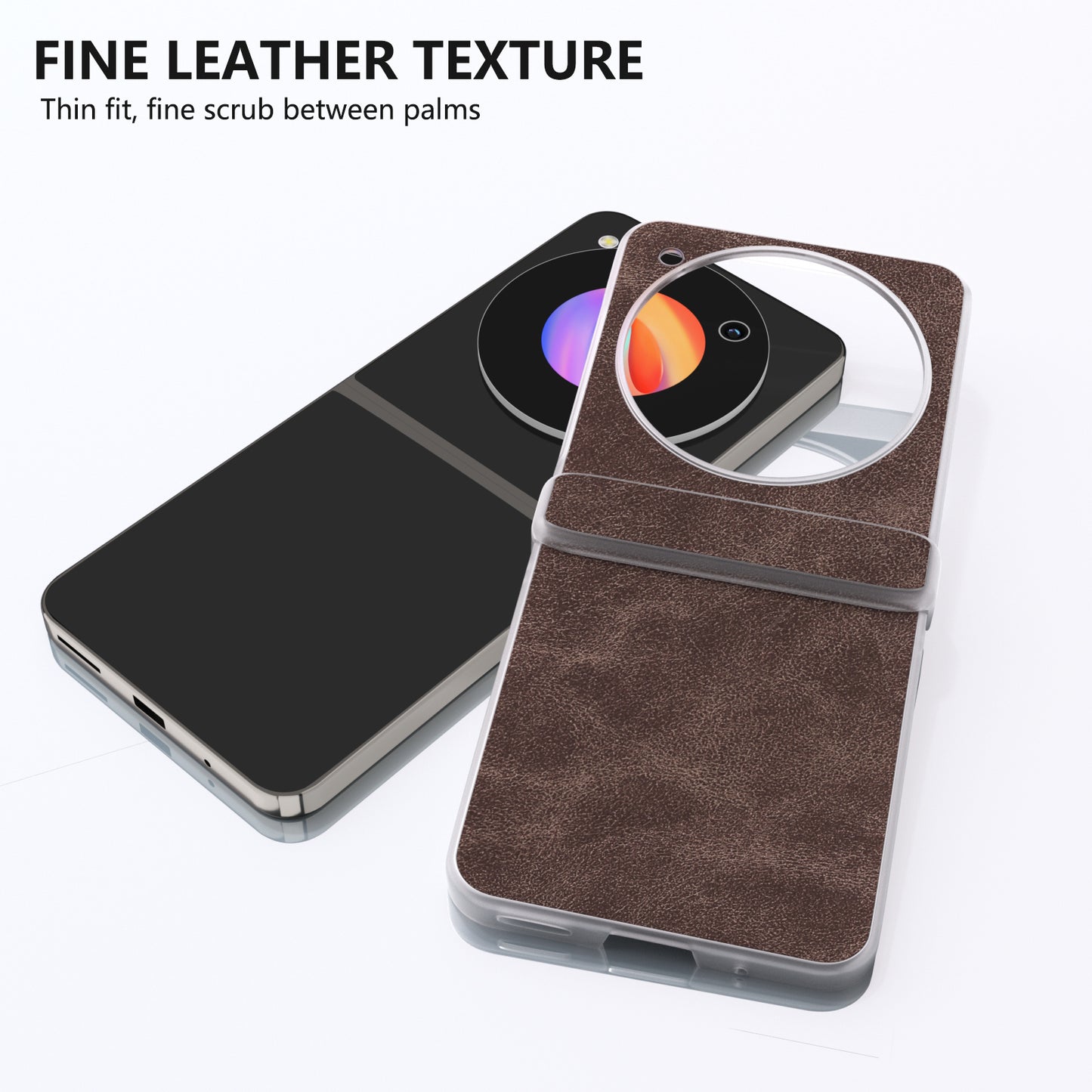 For ZTE Libero Flip Case PU Leather Coated PC Matte Edge Anti-slip Phone Cover - Coffee