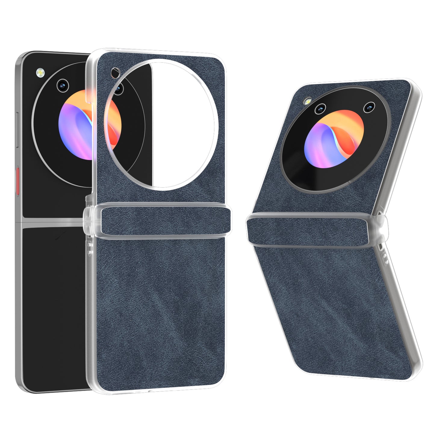 For ZTE Libero Flip Case PU Leather Coated PC Matte Edge Anti-slip Phone Cover - Blue