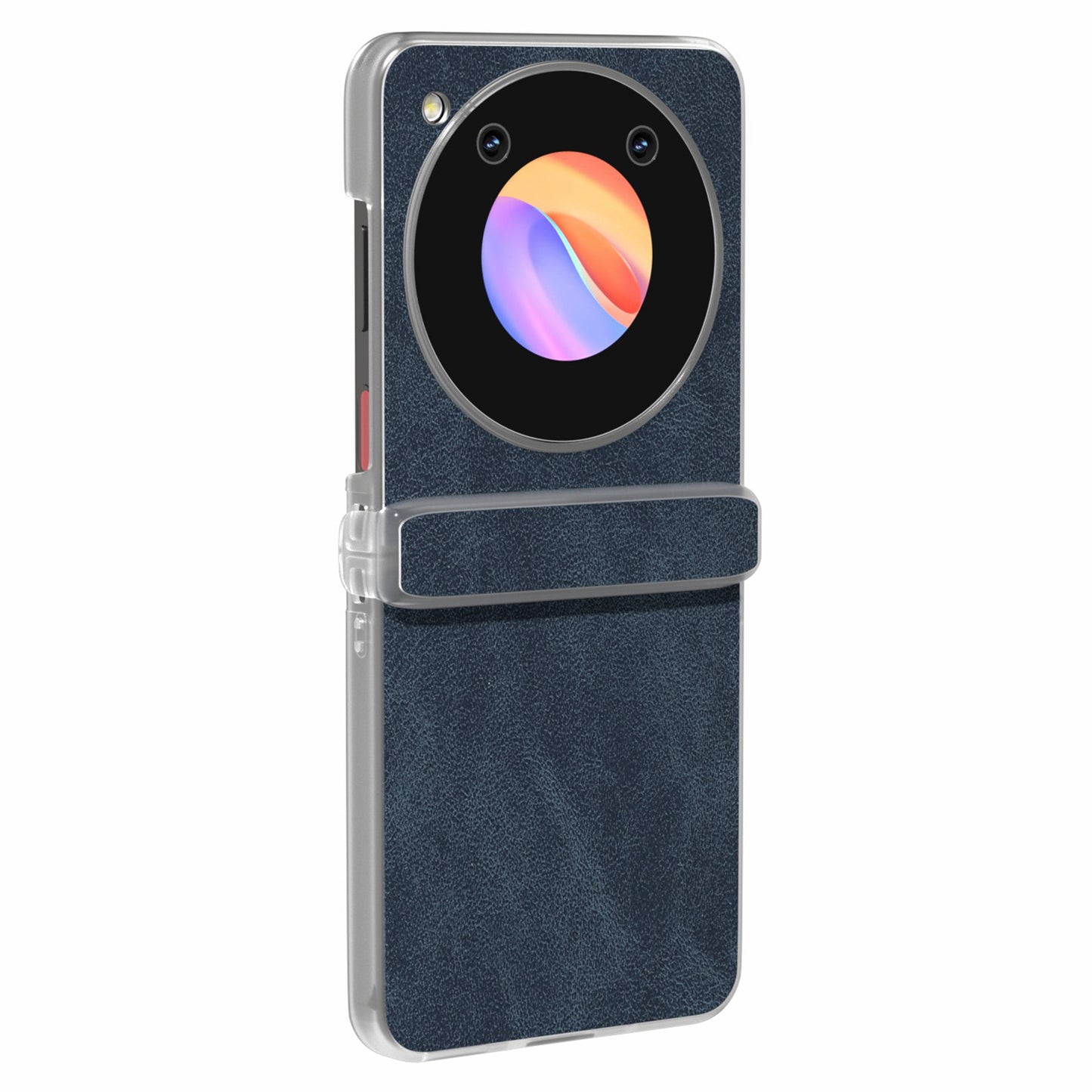 For ZTE Libero Flip Case PU Leather Coated PC Matte Edge Anti-slip Phone Cover - Blue