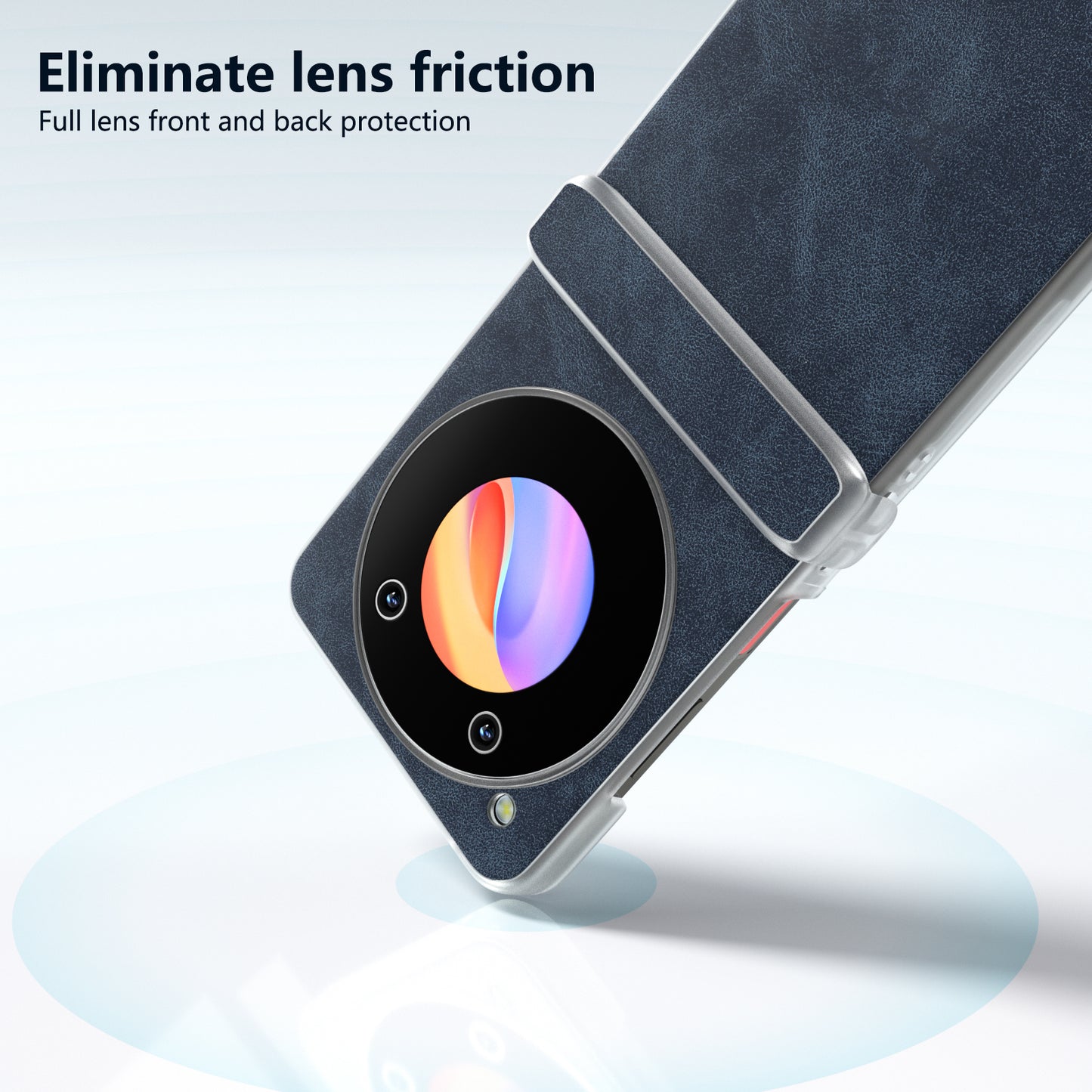 For ZTE Libero Flip Case PU Leather Coated PC Matte Edge Anti-slip Phone Cover - Blue