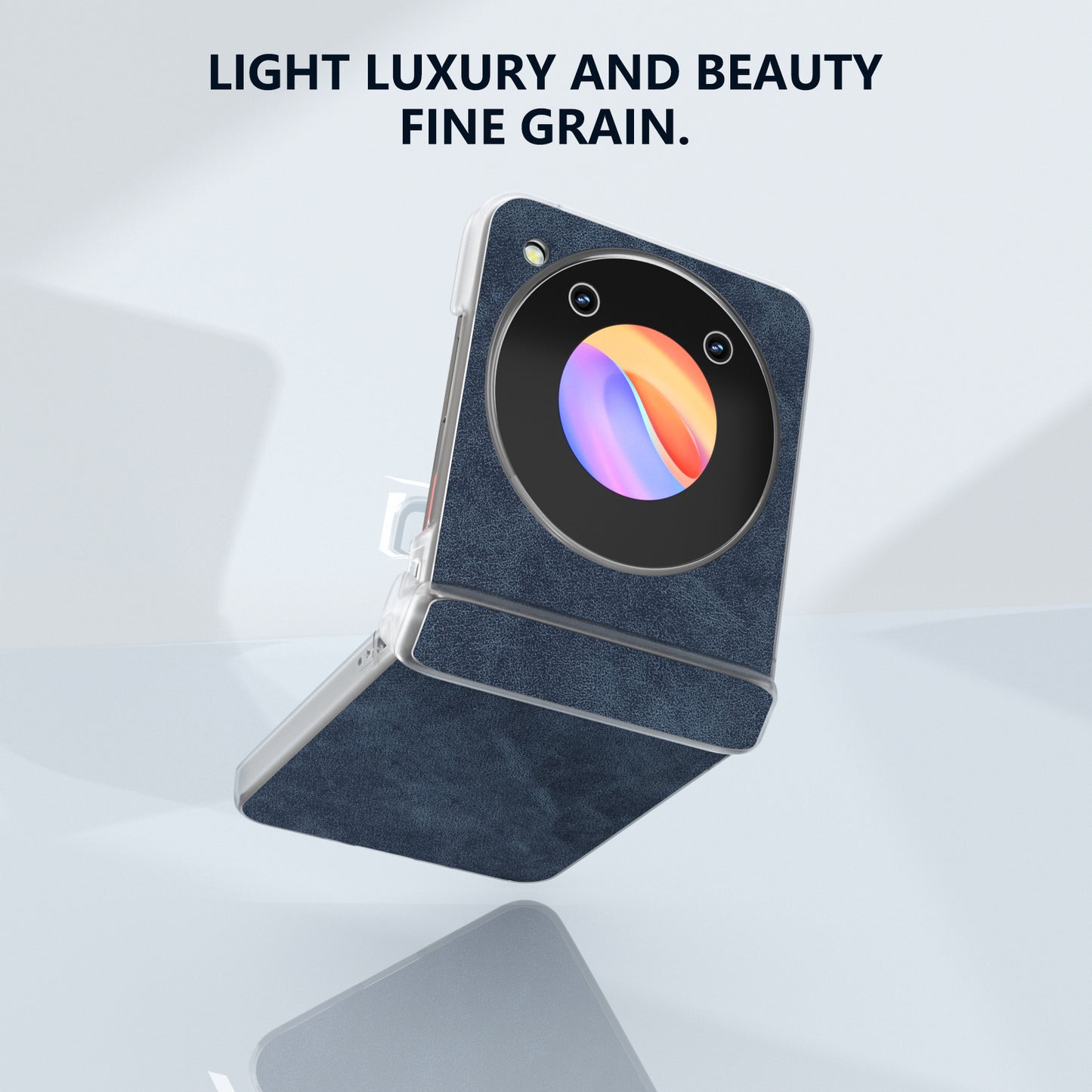 For ZTE Libero Flip Case PU Leather Coated PC Matte Edge Anti-slip Phone Cover - Blue