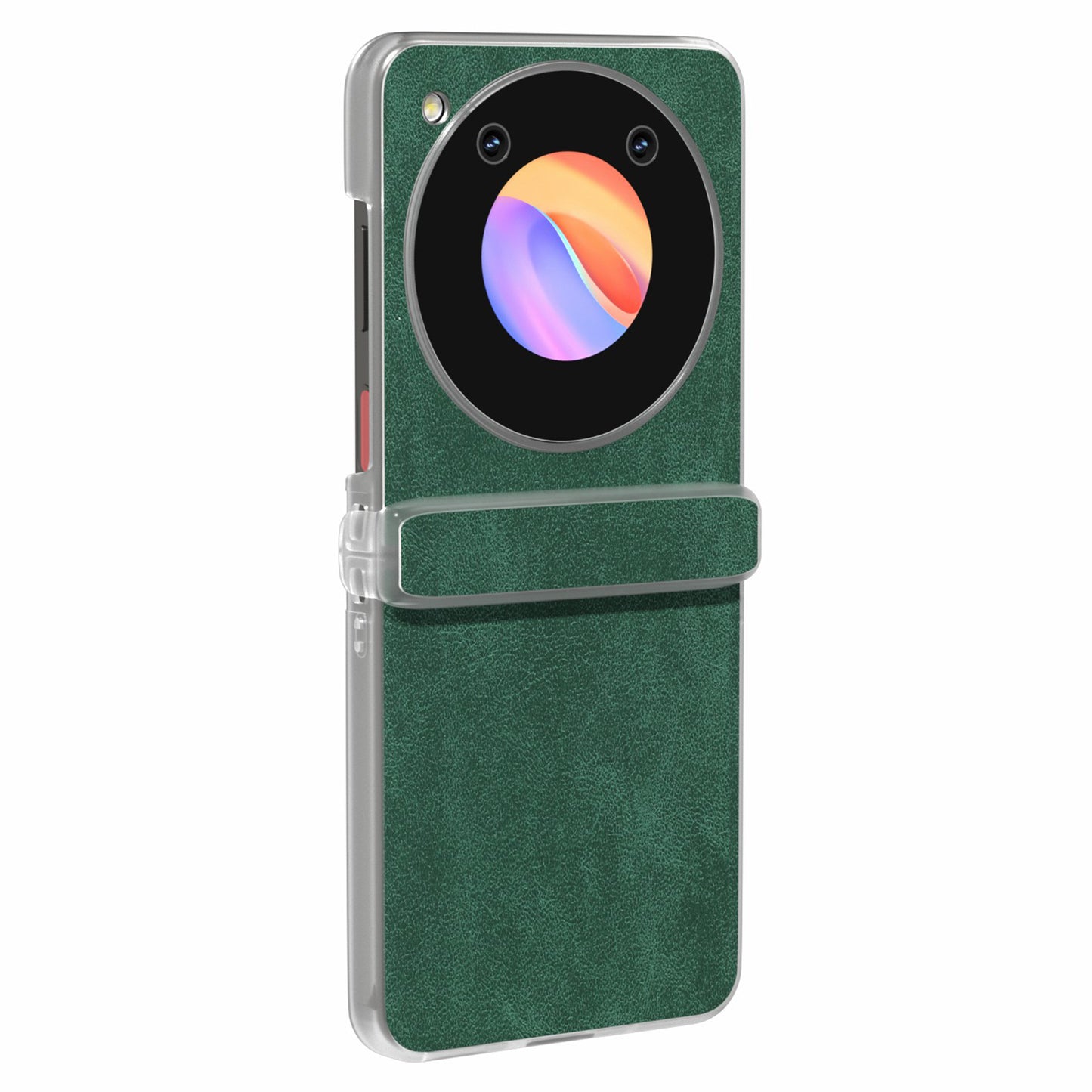 For ZTE Libero Flip Case PU Leather Coated PC Matte Edge Anti-slip Phone Cover - Green