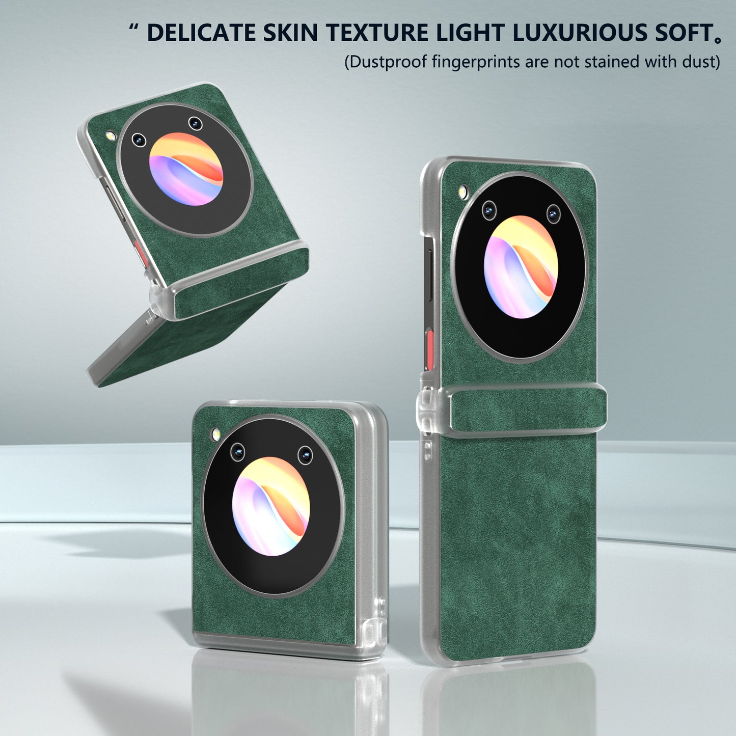 For ZTE Libero Flip Case PU Leather Coated PC Matte Edge Anti-slip Phone Cover - Green