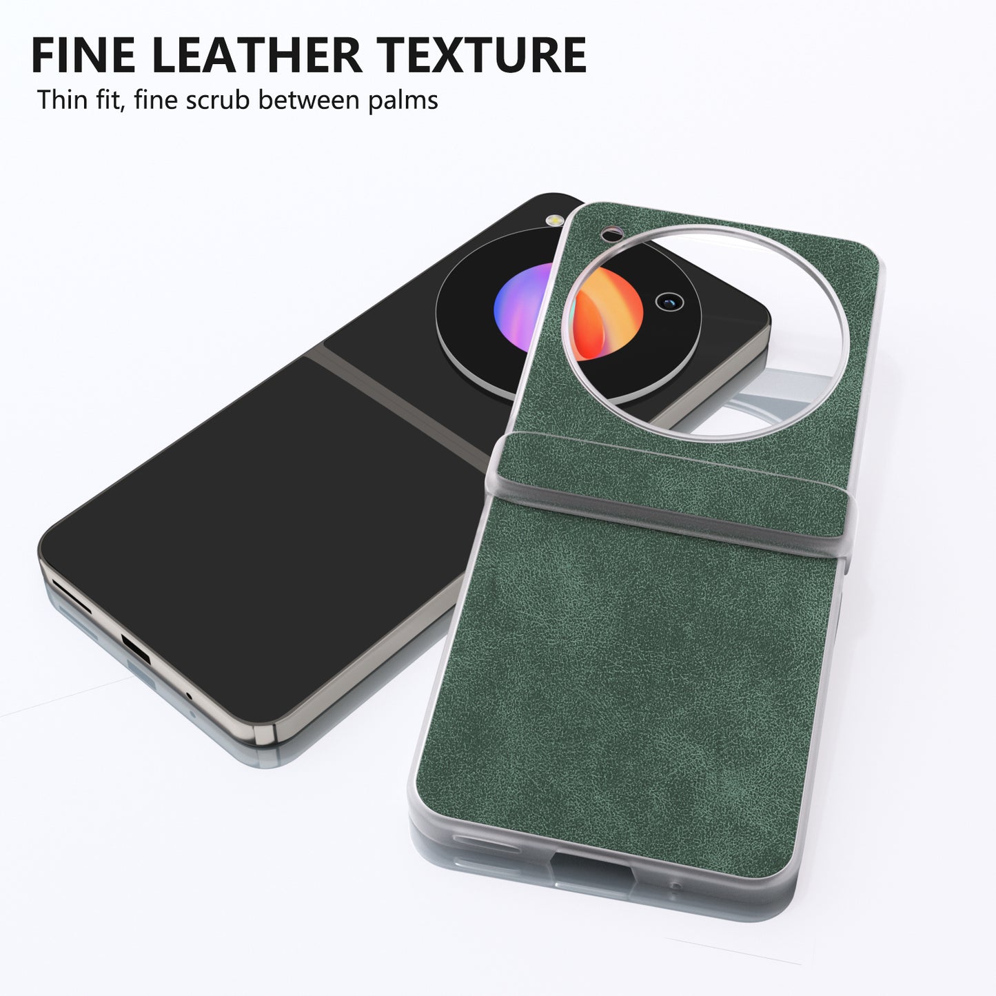 For ZTE Libero Flip Case PU Leather Coated PC Matte Edge Anti-slip Phone Cover - Green