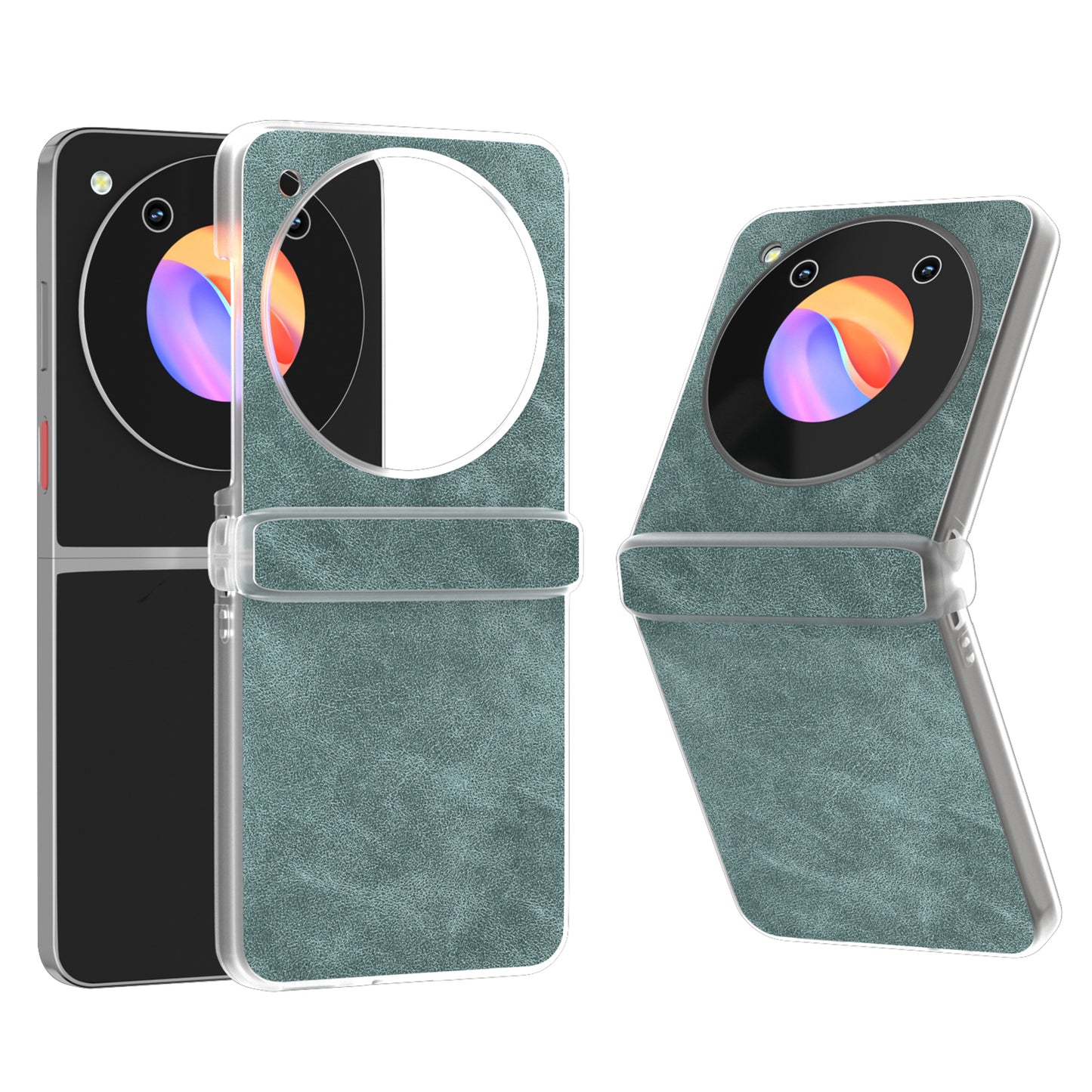 For ZTE Libero Flip Case PU Leather Coated PC Matte Edge Anti-slip Phone Cover - Baby Blue