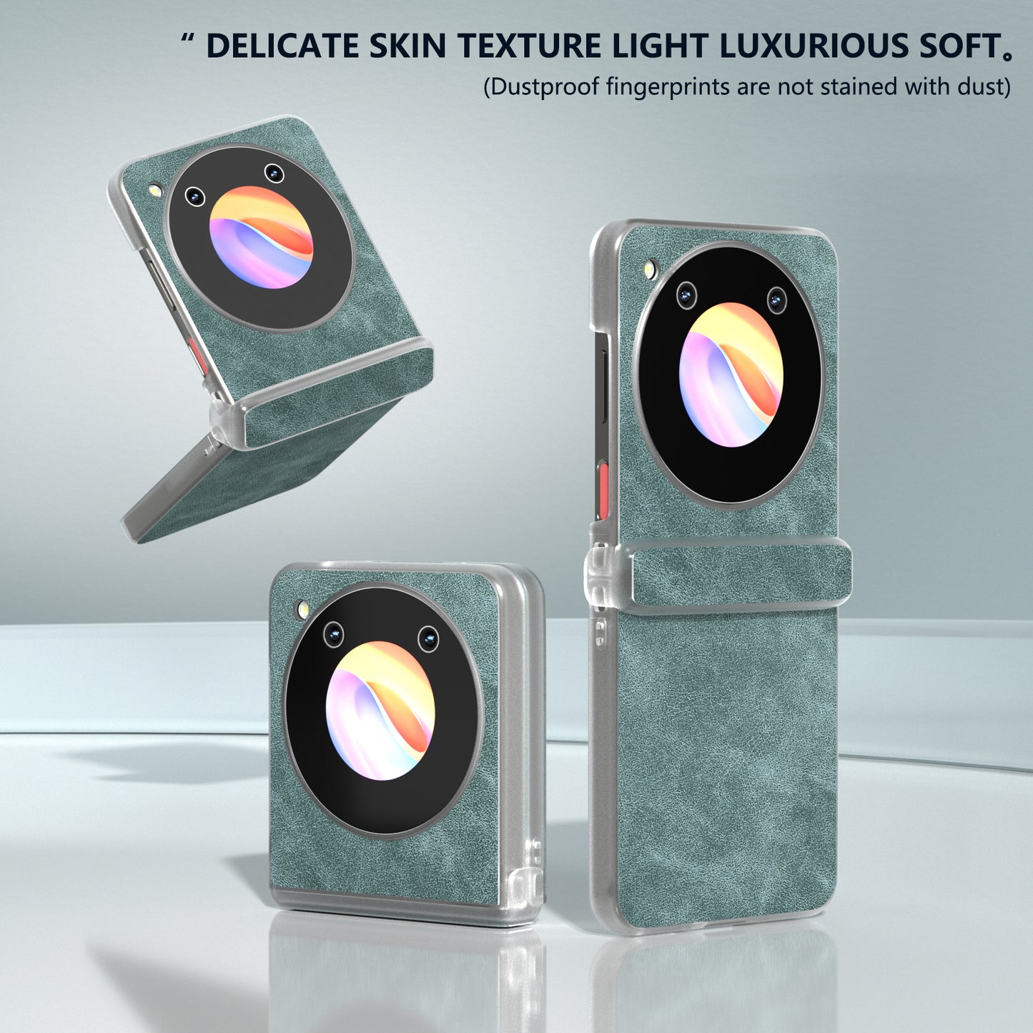 For ZTE Libero Flip Case PU Leather Coated PC Matte Edge Anti-slip Phone Cover - Baby Blue