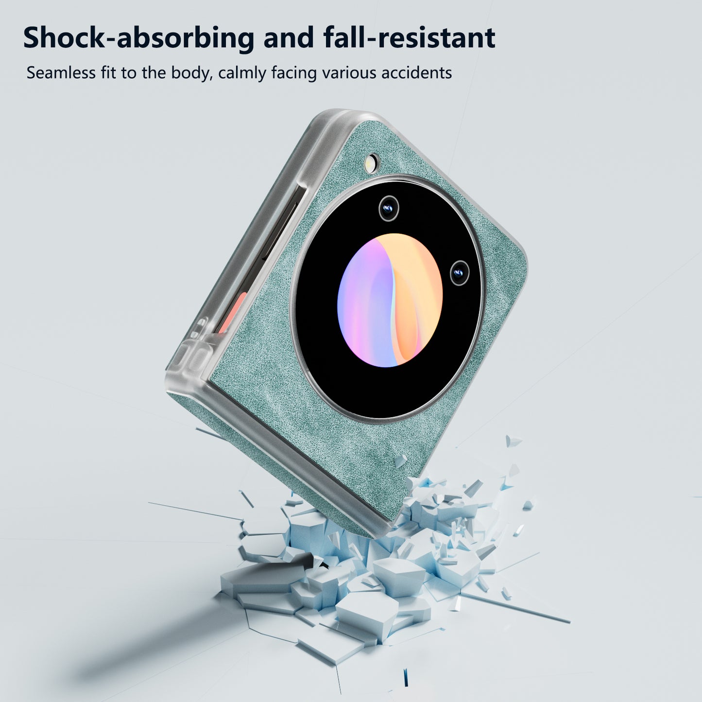 For ZTE Libero Flip Case PU Leather Coated PC Matte Edge Anti-slip Phone Cover - Baby Blue