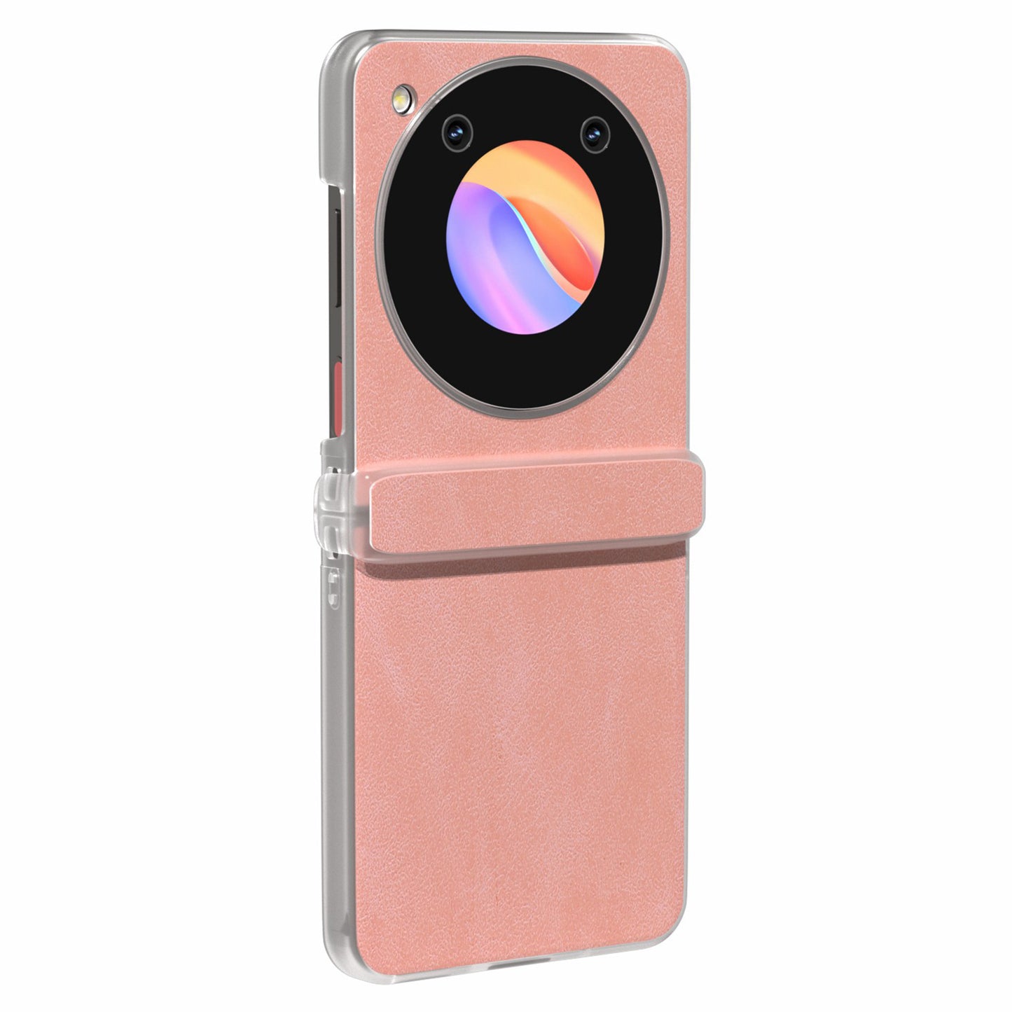 For ZTE Libero Flip Case PU Leather Coated PC Matte Edge Anti-slip Phone Cover - Pink