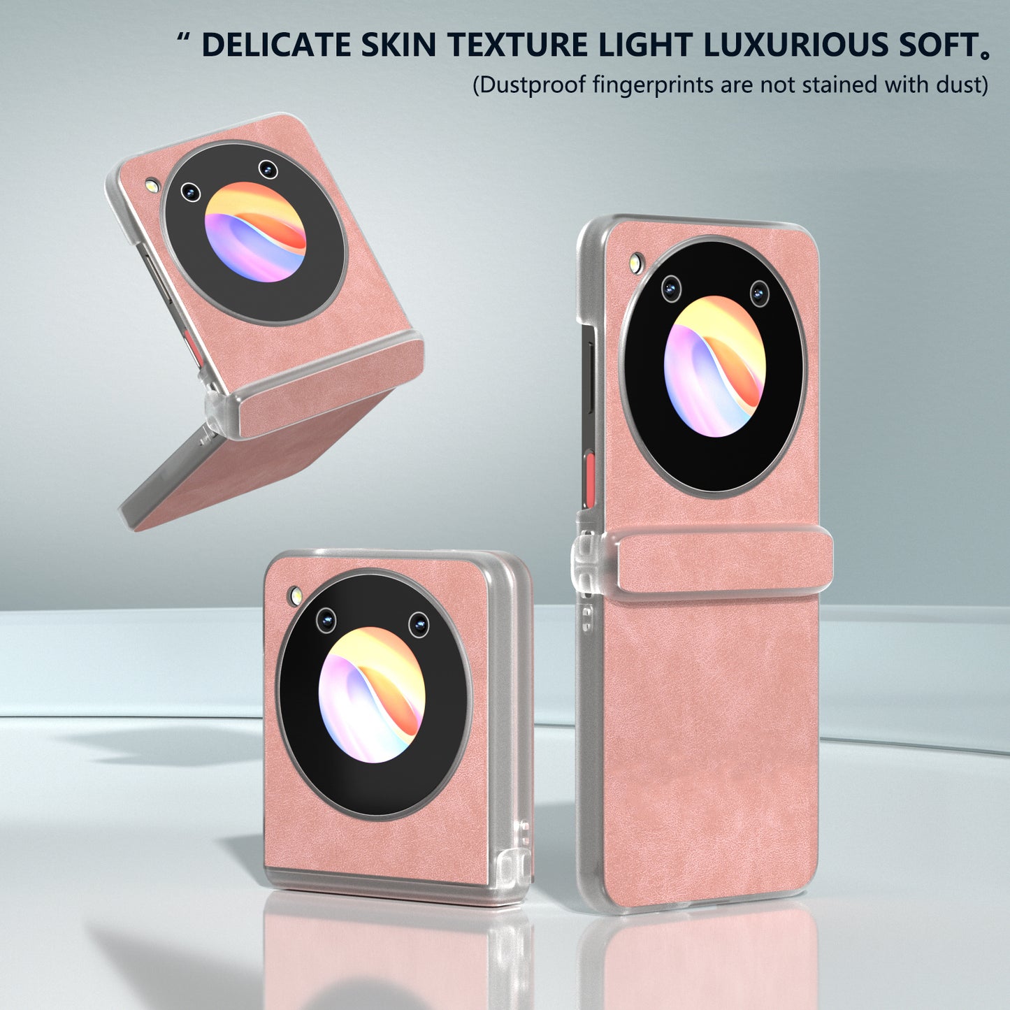 For ZTE Libero Flip Case PU Leather Coated PC Matte Edge Anti-slip Phone Cover - Pink