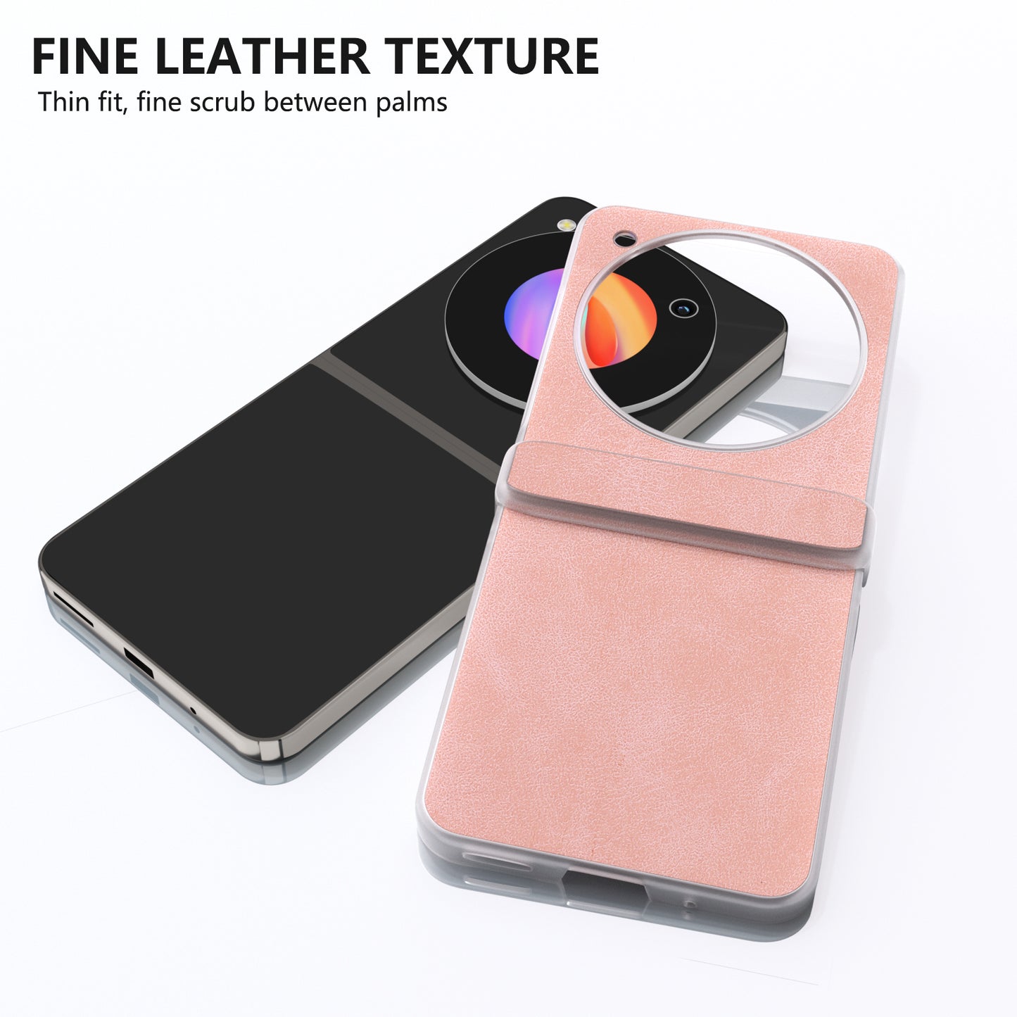 For ZTE Libero Flip Case PU Leather Coated PC Matte Edge Anti-slip Phone Cover - Pink