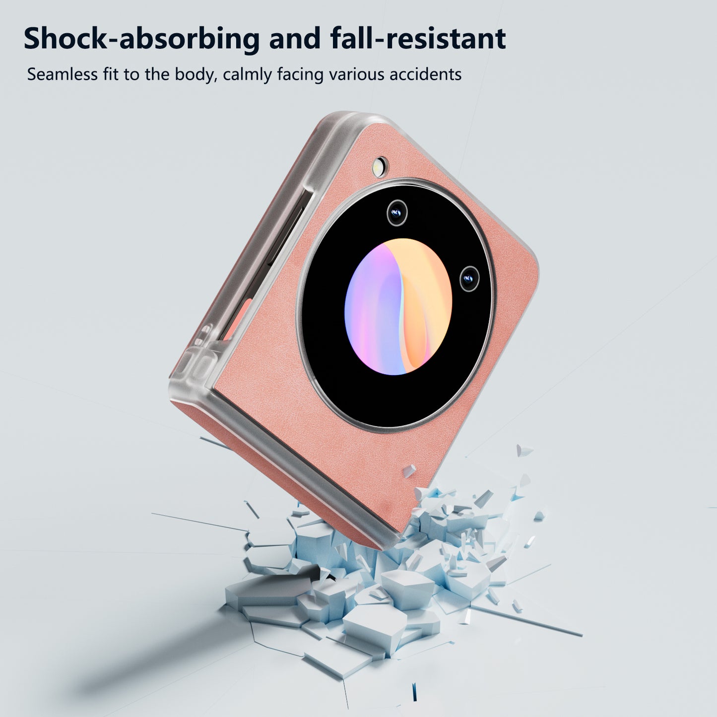 For ZTE Libero Flip Case PU Leather Coated PC Matte Edge Anti-slip Phone Cover - Pink