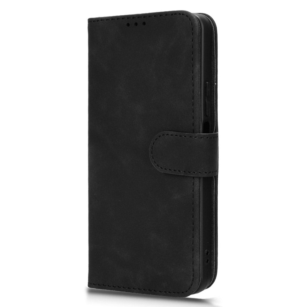 For Honor 90 Lite 5G / X50i 5G Case Skin Touch Feeling Leather Wallet Stand Phone Cover - Black