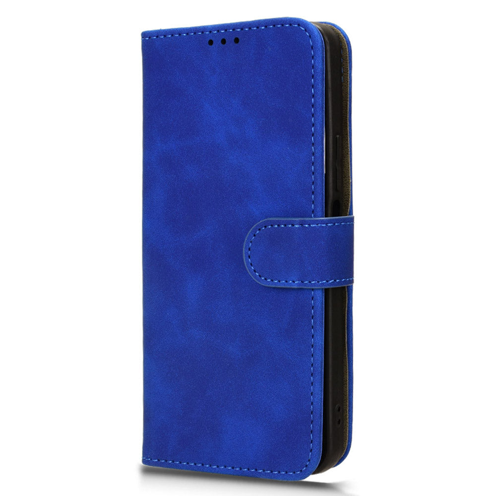 For Honor 90 Lite 5G / X50i 5G Case Skin Touch Feeling Leather Wallet Stand Phone Cover - Blue