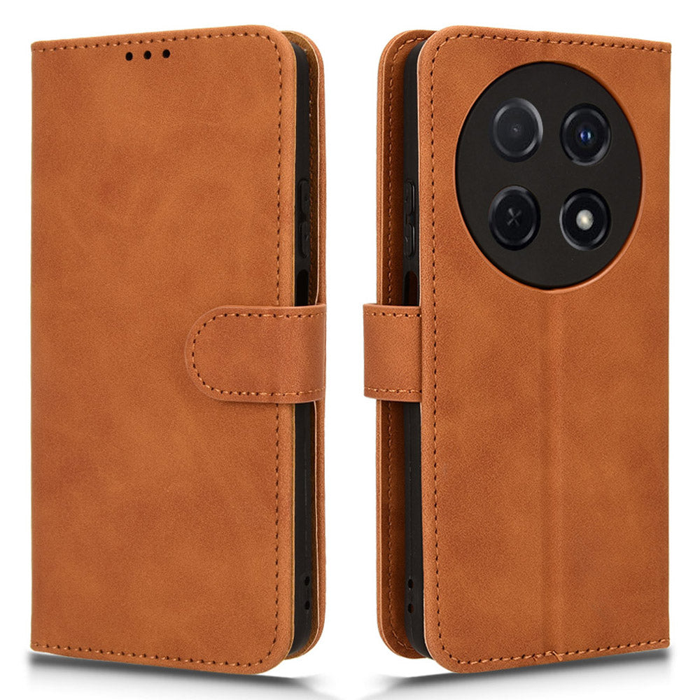 For Huawei Enjoy 70 Pro Case Skin Touch Leather Wallet Cover Mobile Accessories Wholesale - Brown