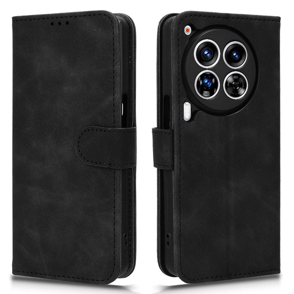 For Transsion Tecno Camon 30 Premier 5G Wallet Case Skin Touch Leather Phone Cover Mobile Spares Wholesale - Black