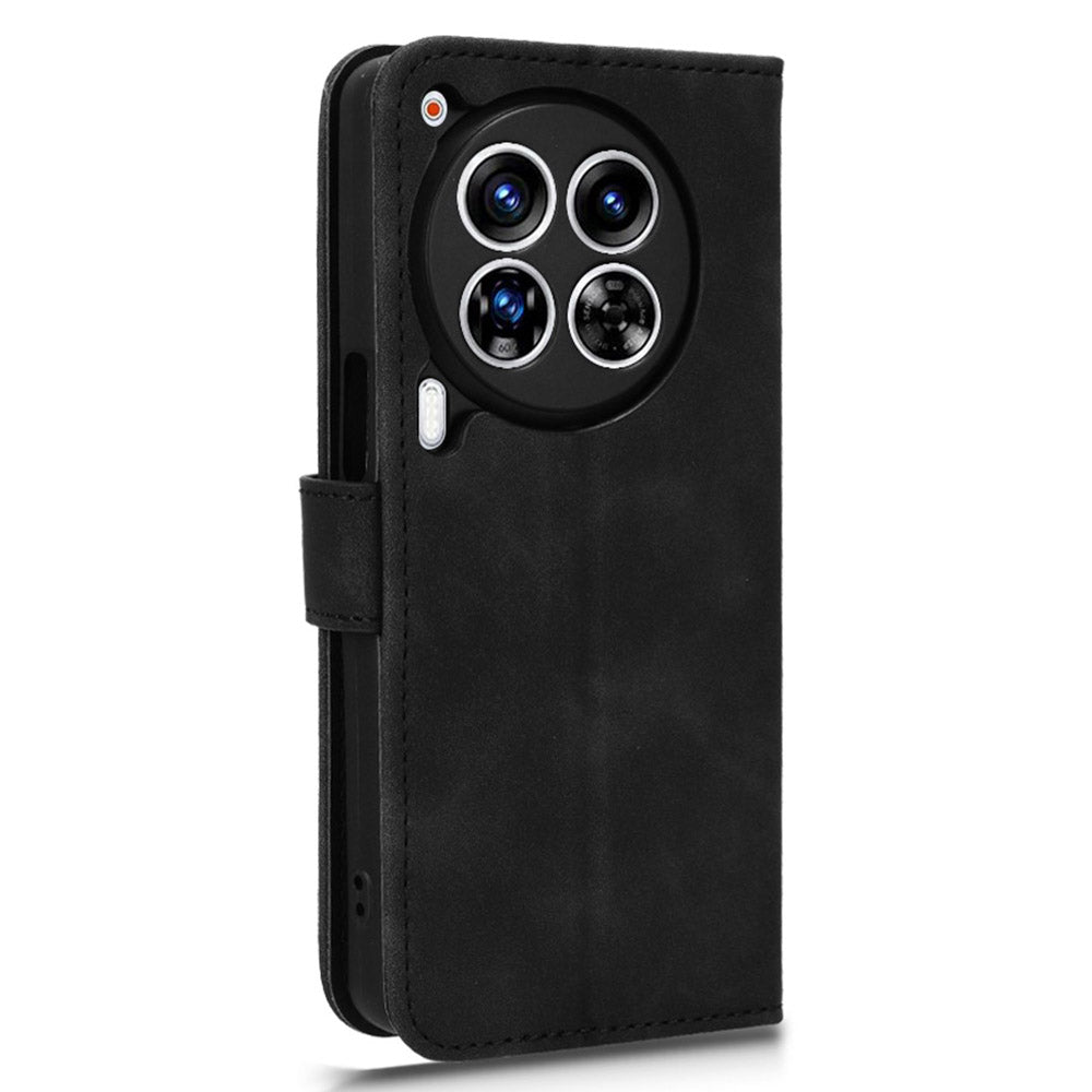 For Transsion Tecno Camon 30 Premier 5G Wallet Case Skin Touch Leather Phone Cover Mobile Spares Wholesale - Black