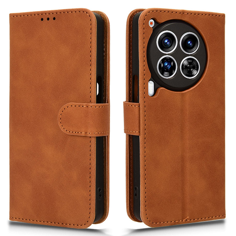 For Transsion Tecno Camon 30 Premier 5G Wallet Case Skin Touch Leather Phone Cover Mobile Spares Wholesale - Brown