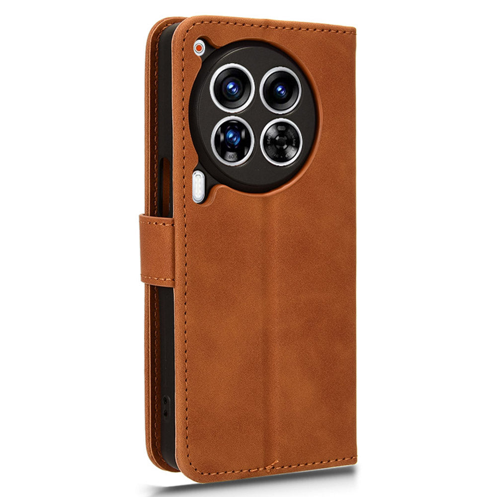 For Transsion Tecno Camon 30 Premier 5G Wallet Case Skin Touch Leather Phone Cover Mobile Spares Wholesale - Brown
