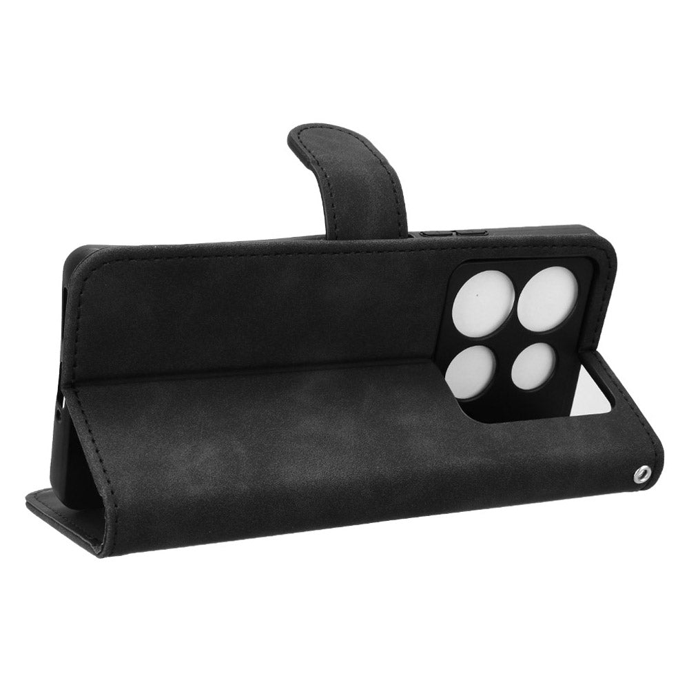 For Transsion Infinix Note 40 Case PU Leather Skin Touch Folding Stand Phone Cover - Black
