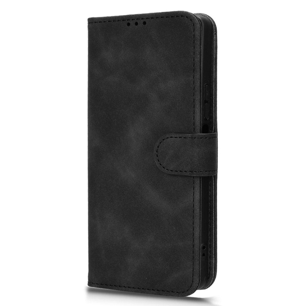 For Transsion Infinix Note 40 Case PU Leather Skin Touch Folding Stand Phone Cover - Black