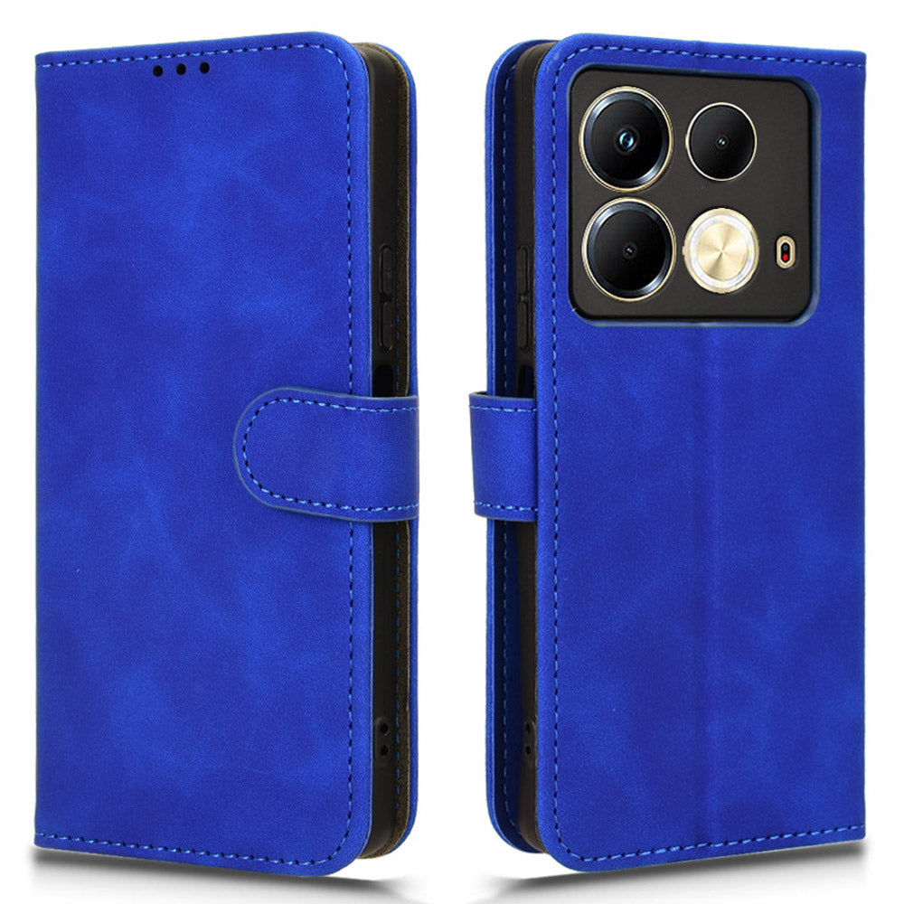 For Transsion Infinix Note 40 Case PU Leather Skin Touch Folding Stand Phone Cover - Blue