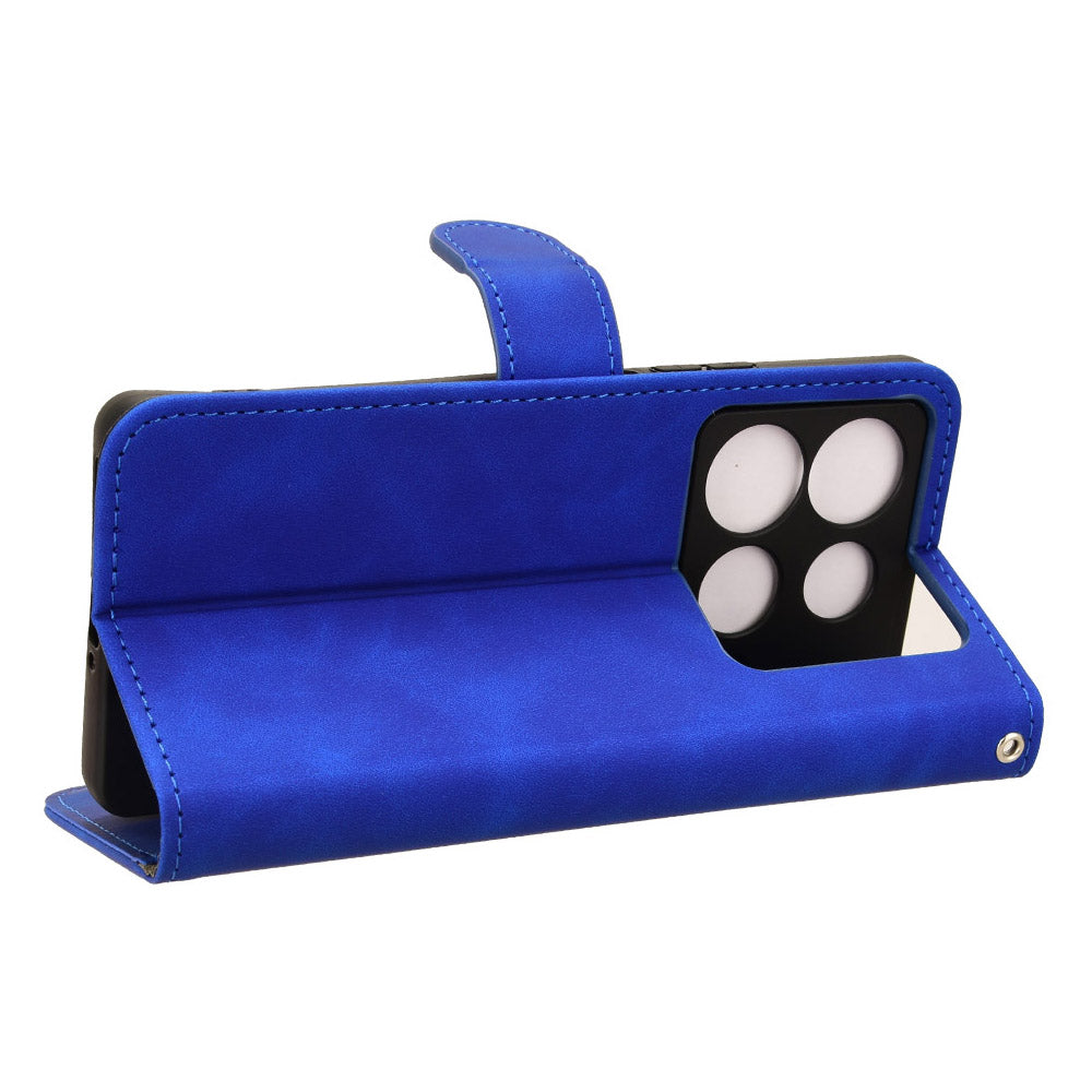 For Transsion Infinix Note 40 Case PU Leather Skin Touch Folding Stand Phone Cover - Blue