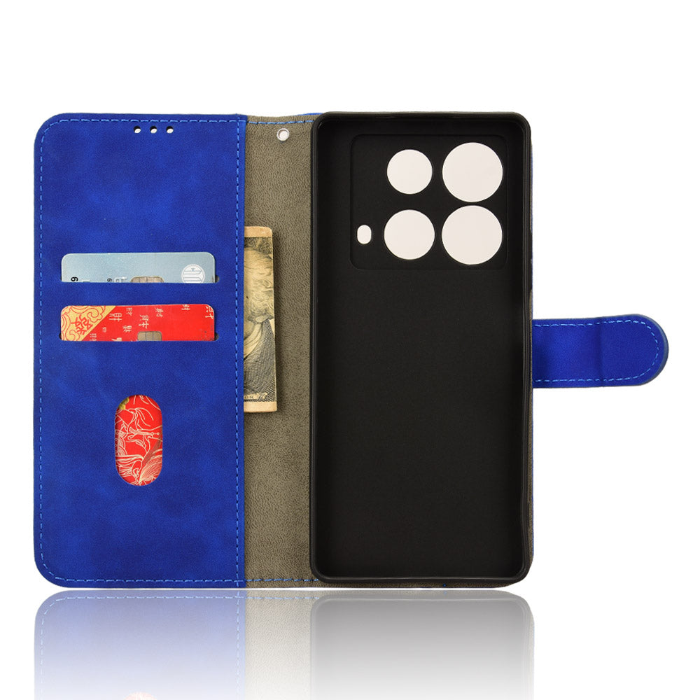 For Transsion Infinix Note 40 Case PU Leather Skin Touch Folding Stand Phone Cover - Blue
