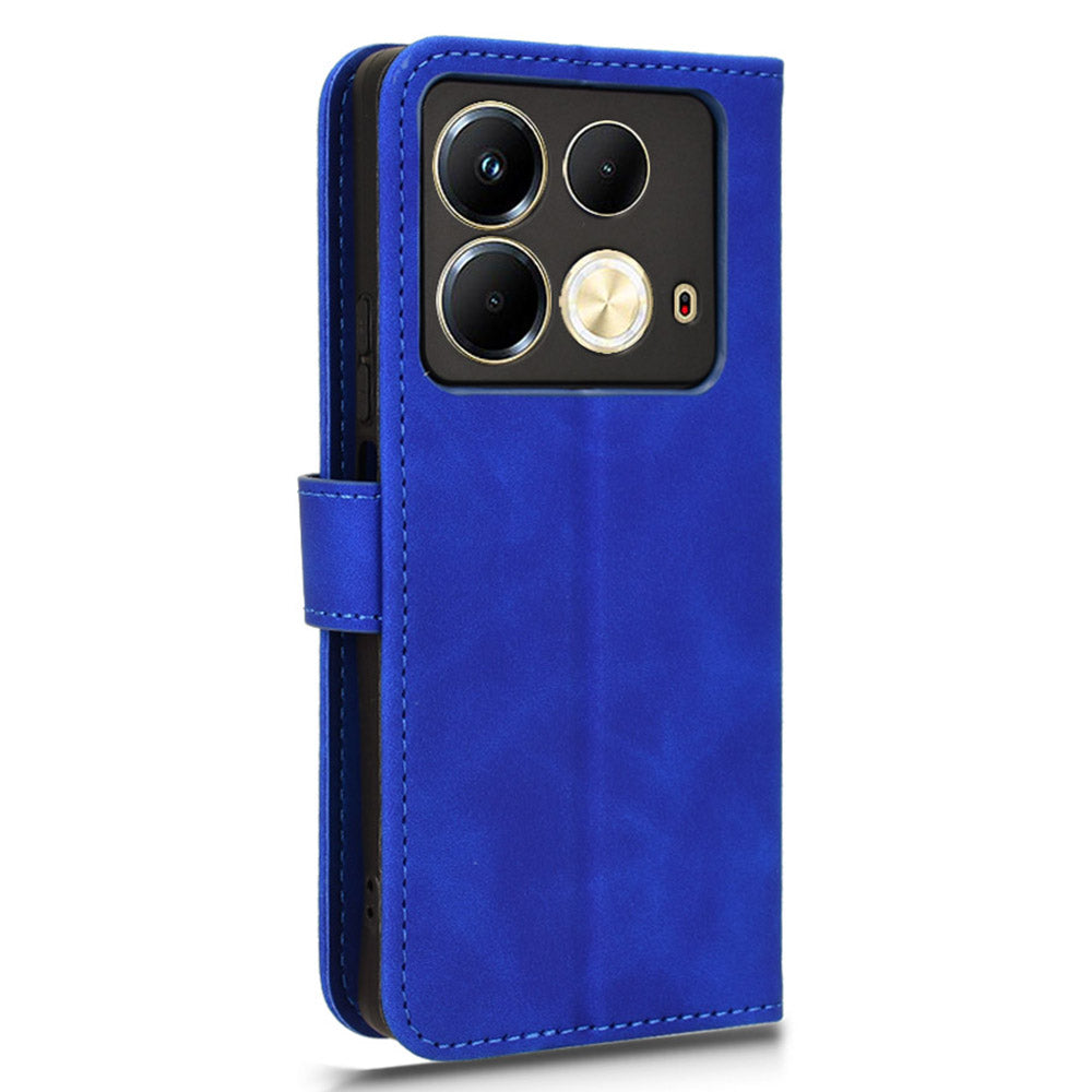For Transsion Infinix Note 40 Case PU Leather Skin Touch Folding Stand Phone Cover - Blue
