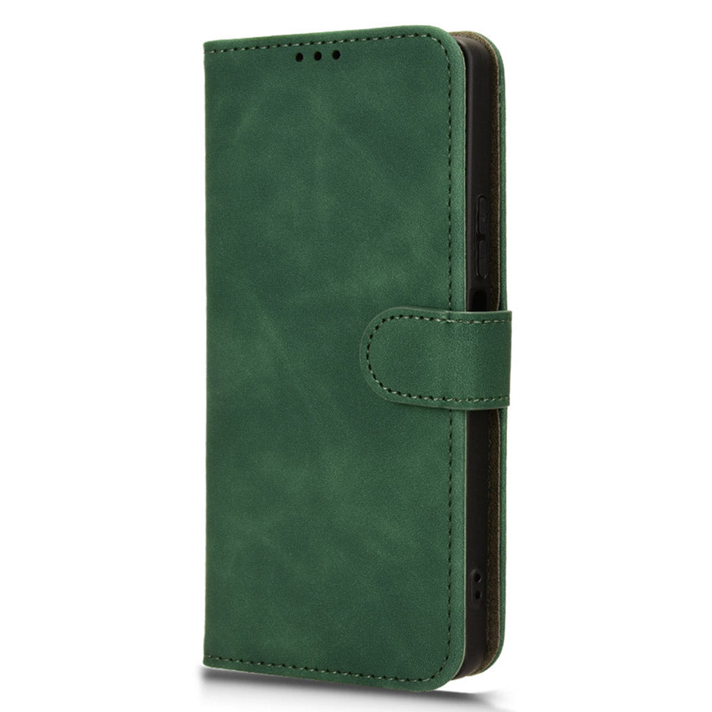 For Transsion Infinix Note 40 Case PU Leather Skin Touch Folding Stand Phone Cover - Green