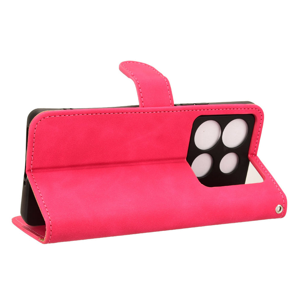 For Transsion Infinix Note 40 Case PU Leather Skin Touch Folding Stand Phone Cover - Rose