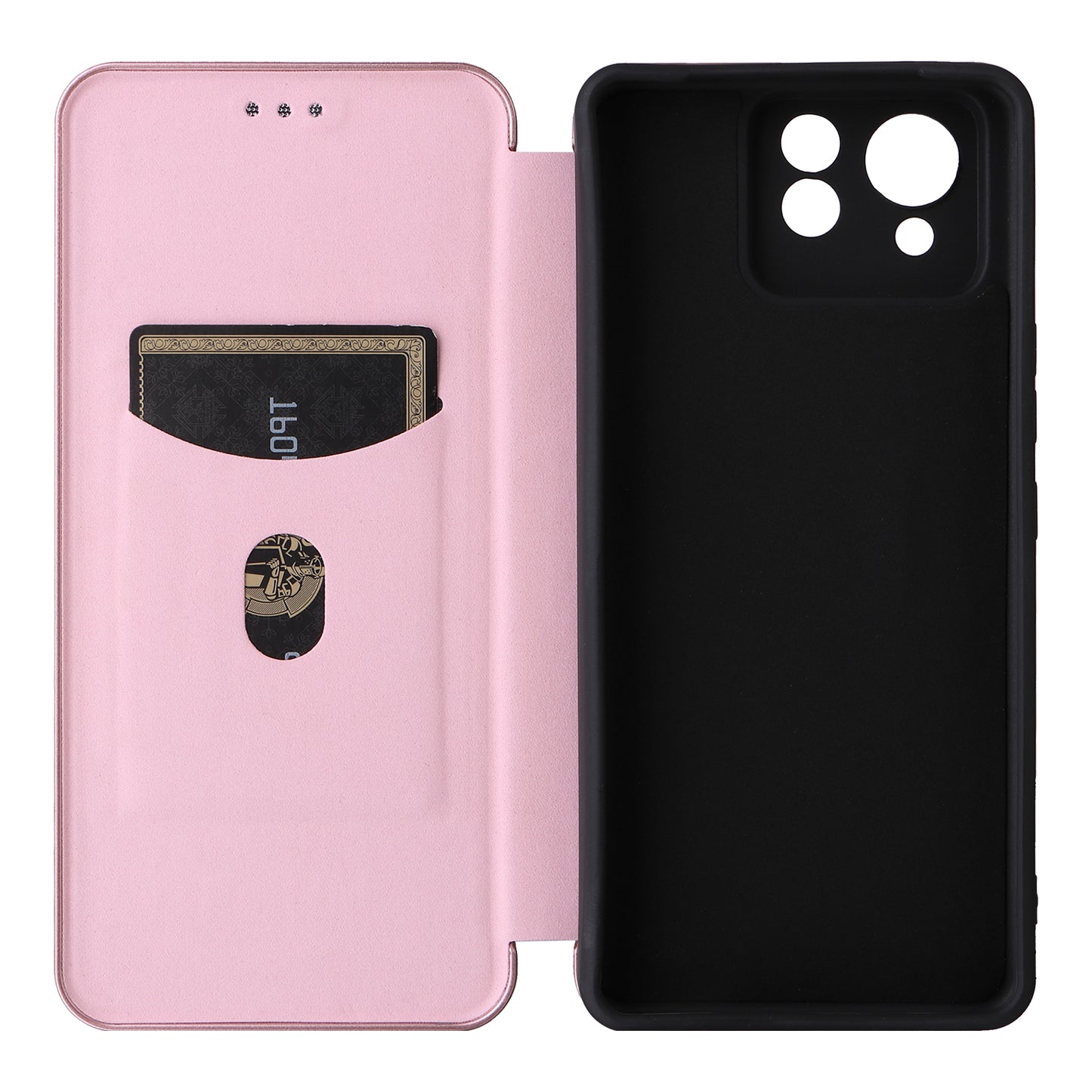 For Asus Zenfone 11 Ultra 5G Leather Case Carbon Fiber Texture Stand Magnetic Phone Cover - Rose Gold