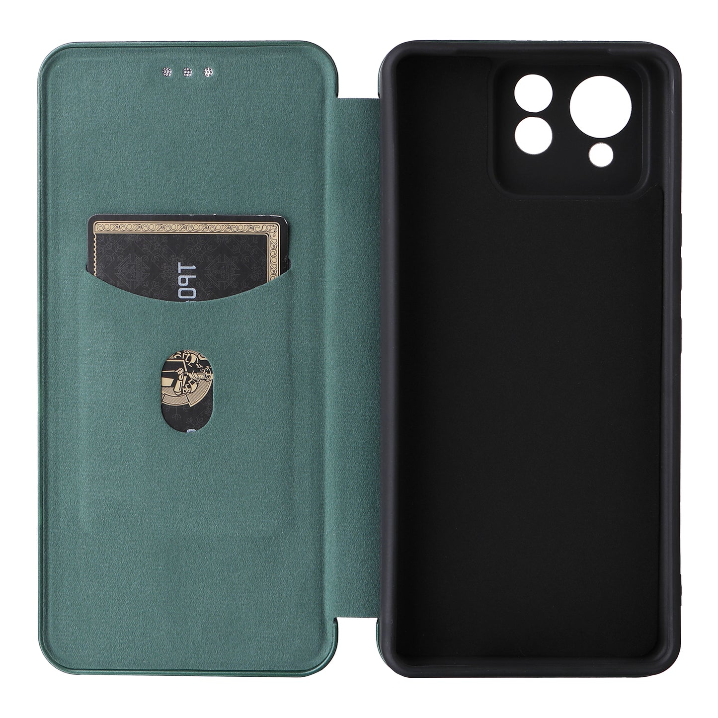For Asus Zenfone 11 Ultra 5G Leather Case Carbon Fiber Texture Stand Magnetic Phone Cover - Green