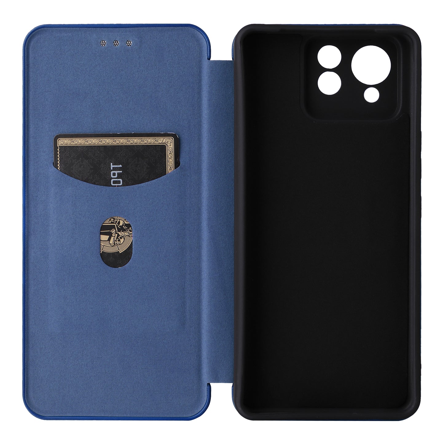 For Asus Zenfone 11 Ultra 5G Leather Case Carbon Fiber Texture Stand Magnetic Phone Cover - Blue