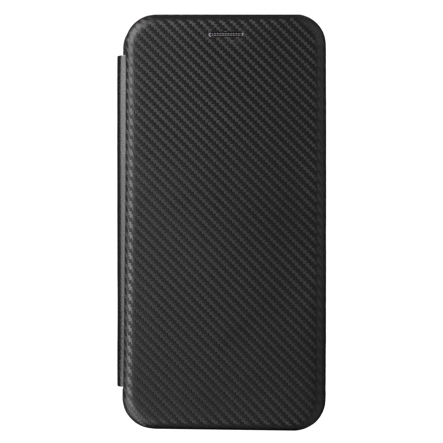 For Oppo A3 Pro 5G Case with Card Holder Carbon Fiber Texture Leather Magnetic Closure Phone Cover - Black